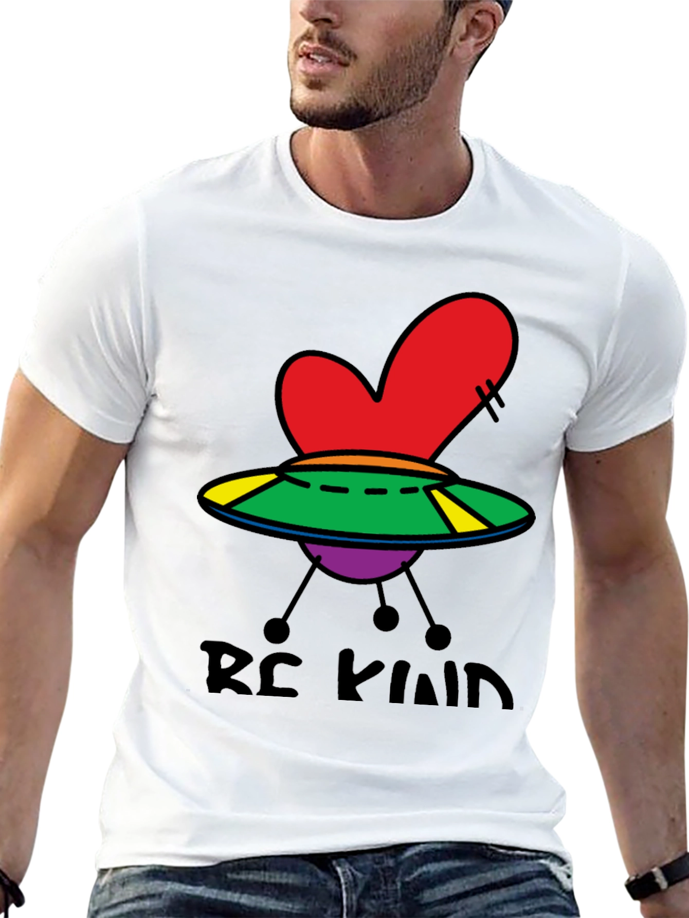 Be Kind UFO Heart Graphic Tee
