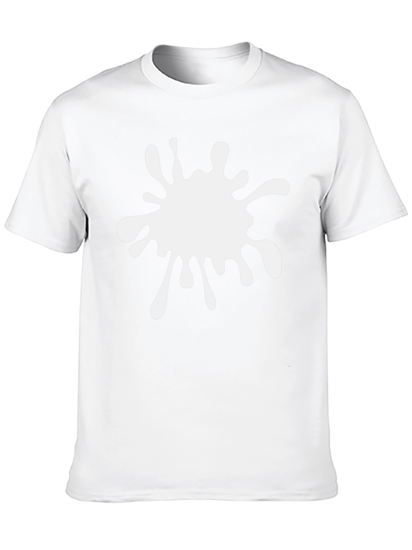 Black T-Shirt with White Paint Splatter Graphic