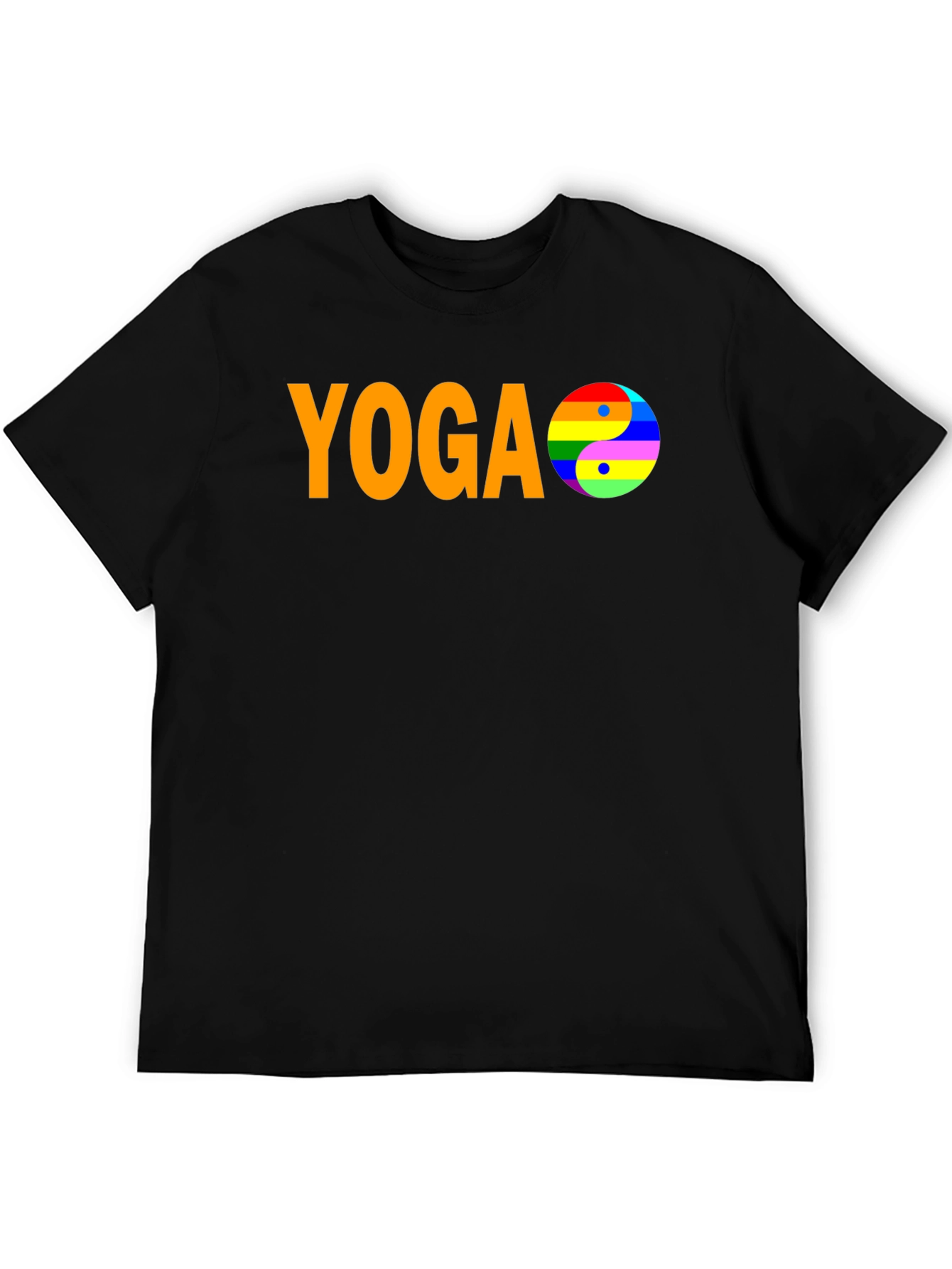 Yoga Yin Yang Rainbow Pride Graphic T-Shirt
