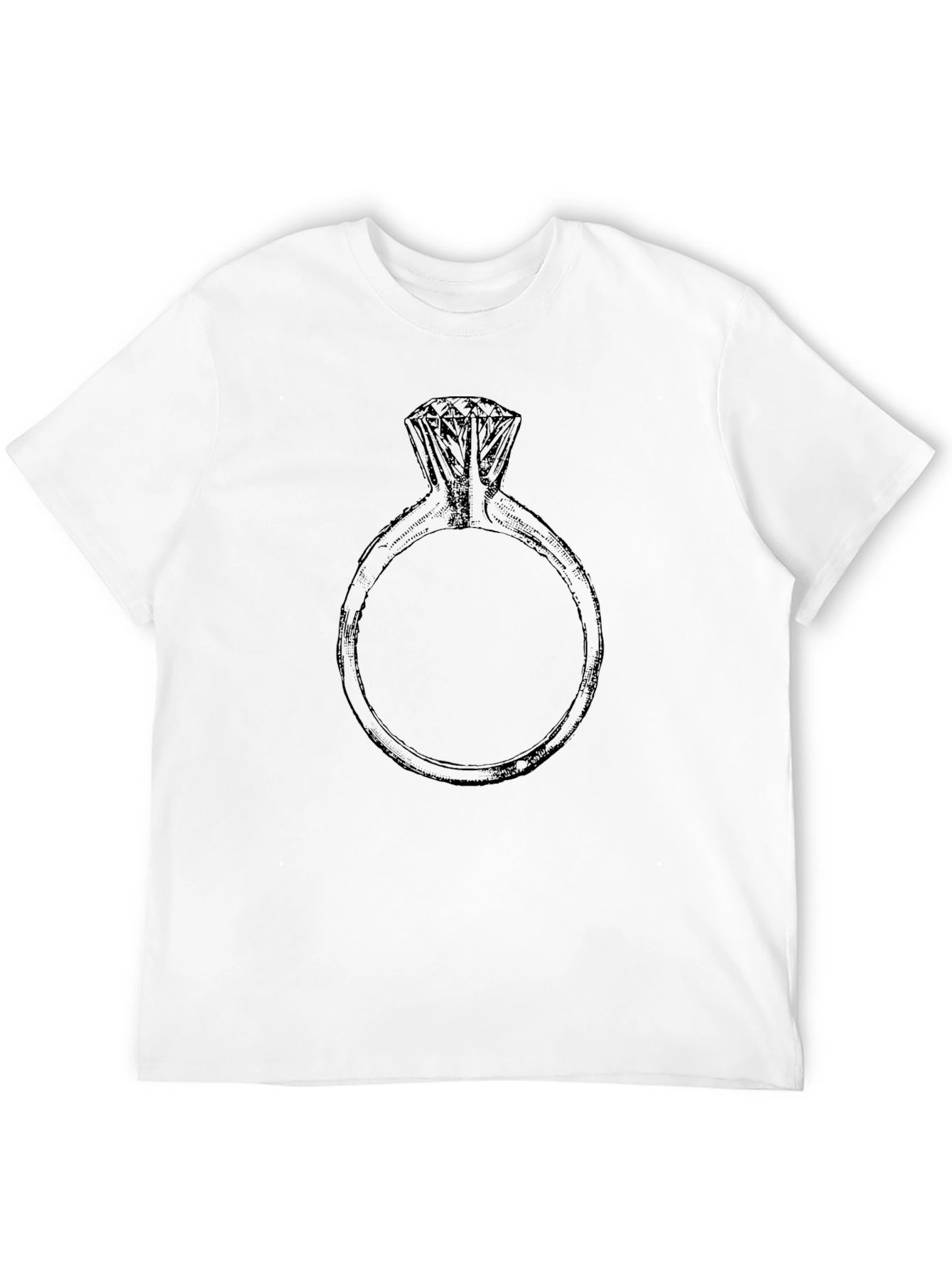 Engagement Ring Graphic Tee - Stylish Black Cotton Shirt