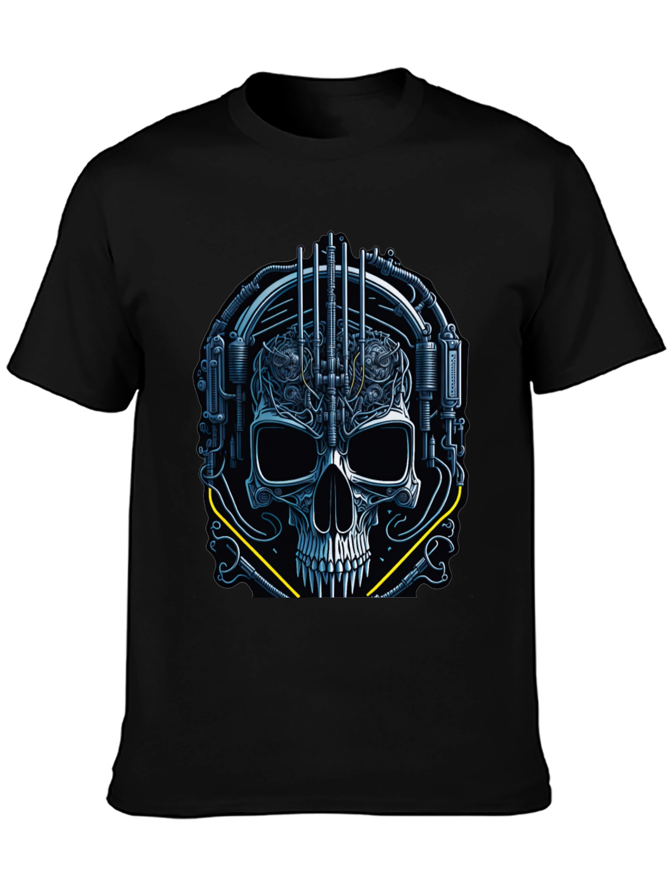 Cyberpunk Skull Graphic Tee - Dark Future Style