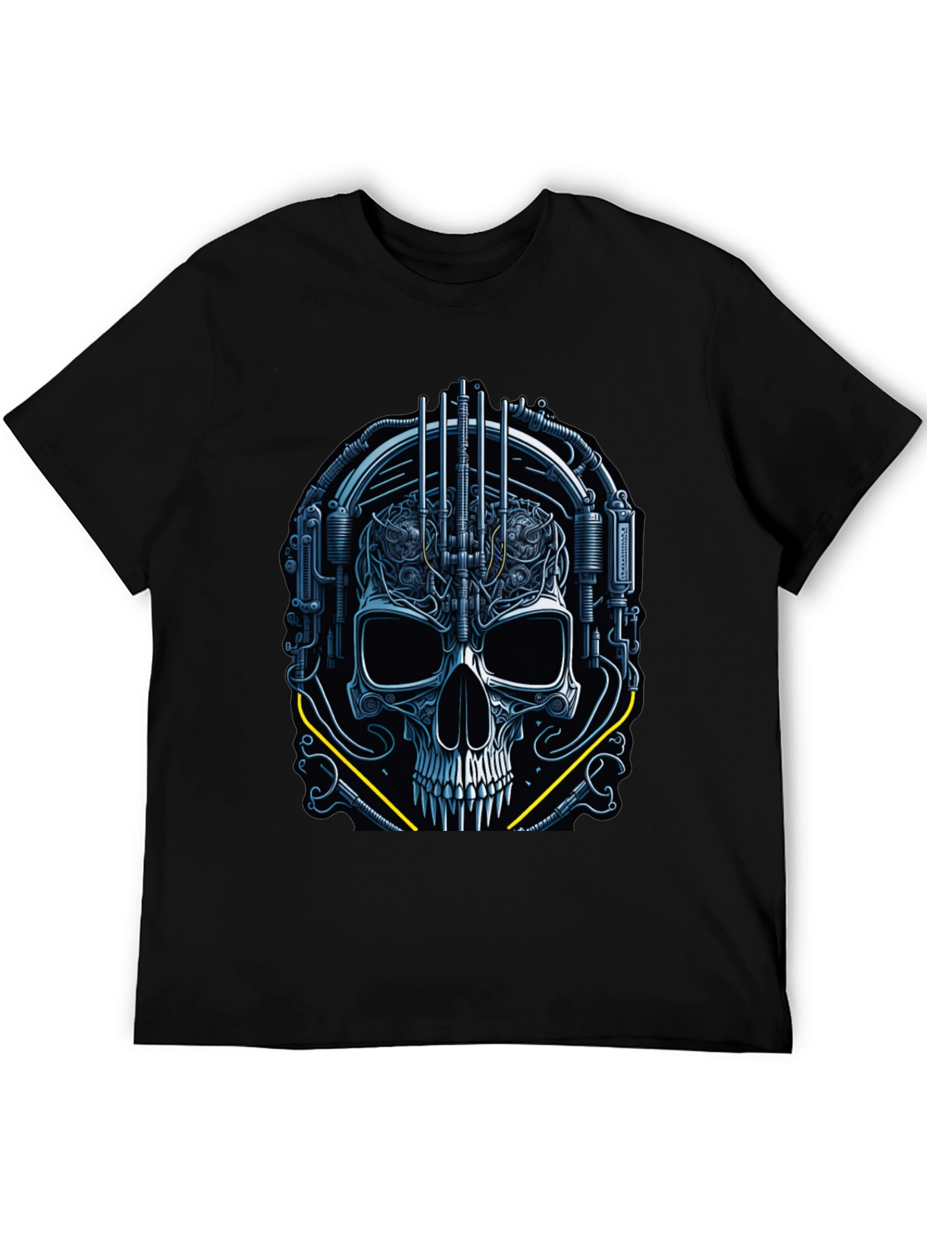 Cyberpunk Skull Graphic Tee - Dark Future Style