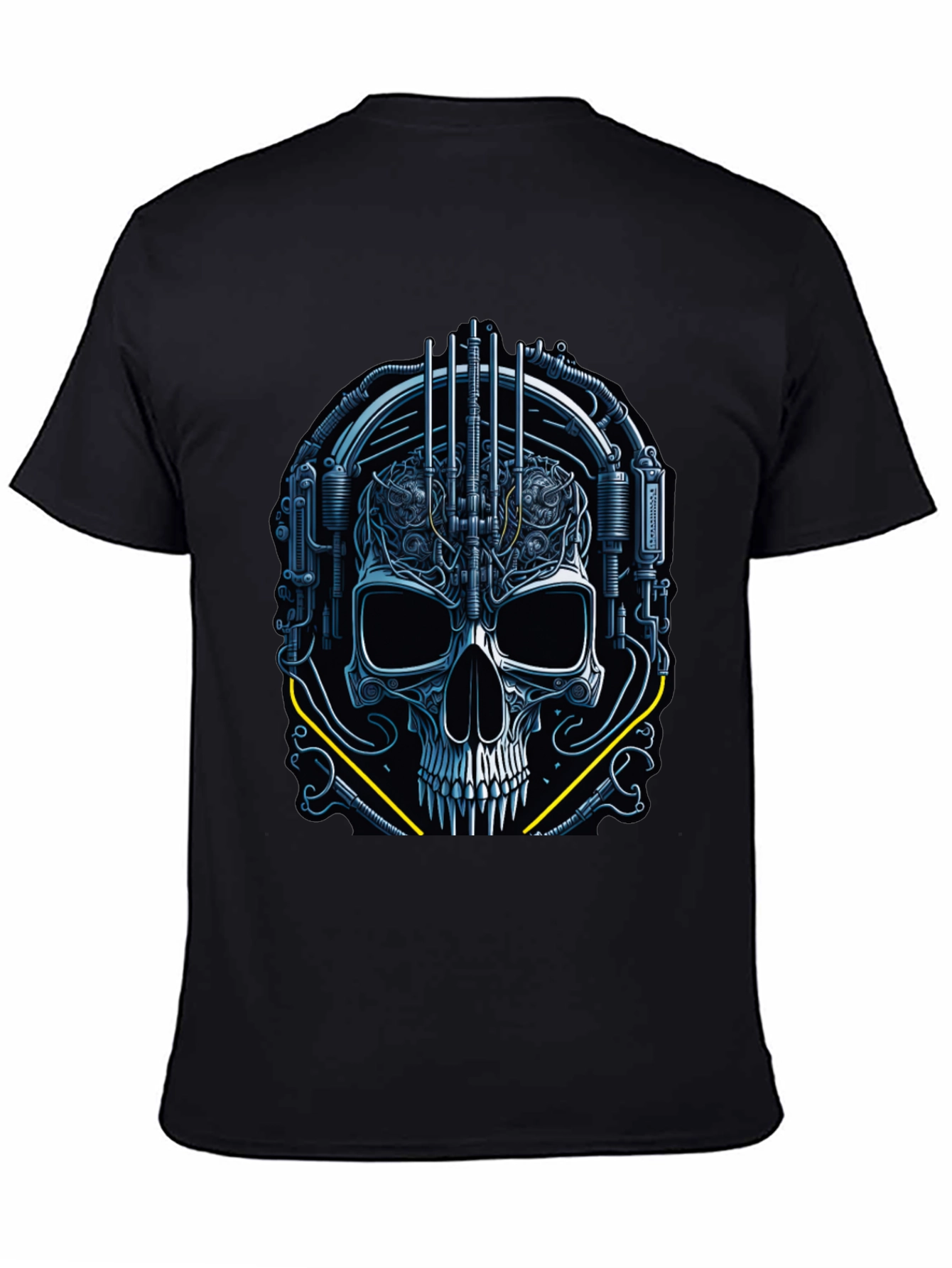 Cyberpunk Skull Graphic Tee - Dark Future Style