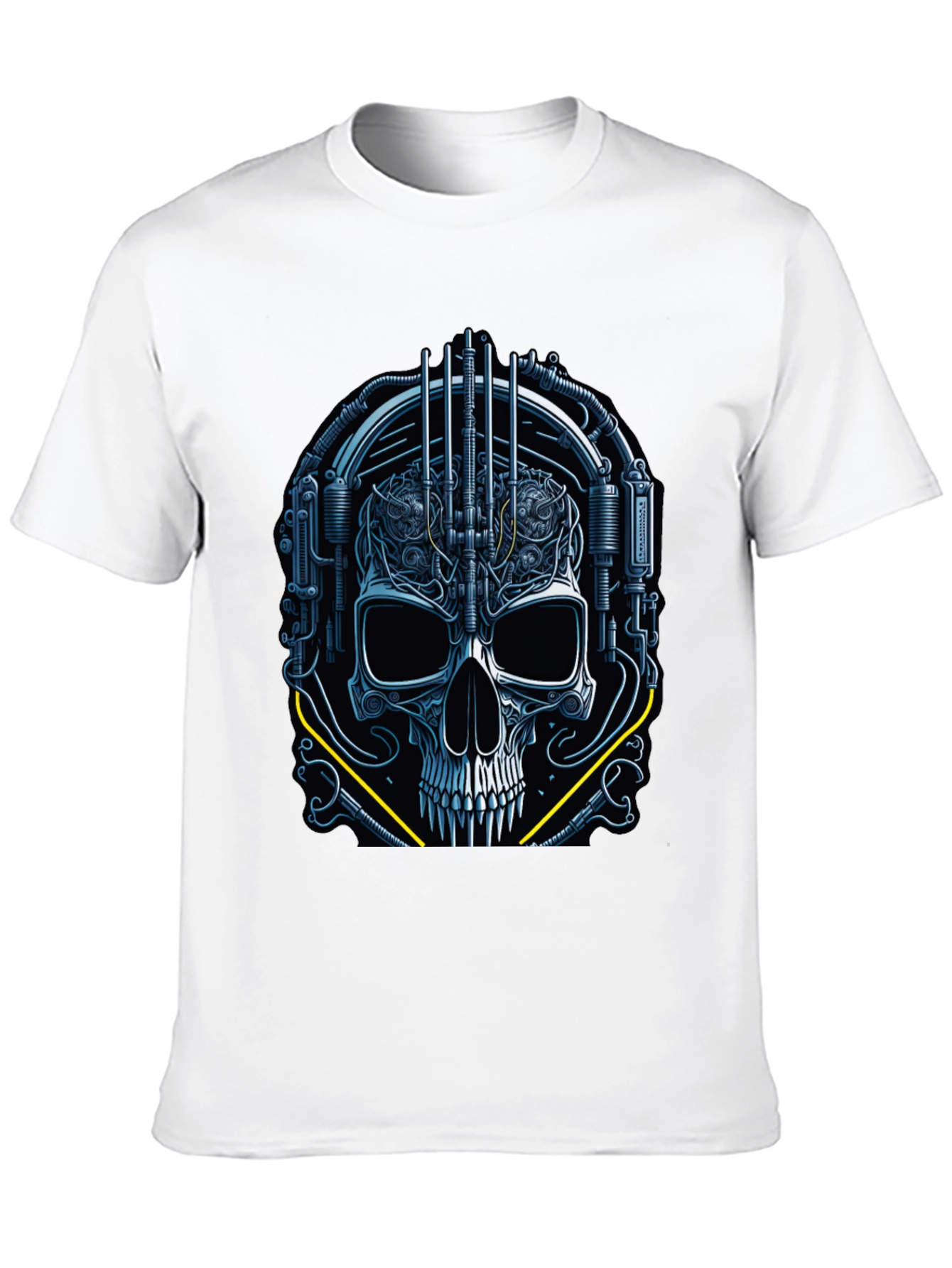 Cyberpunk Skull Graphic Tee - Dark Future Style