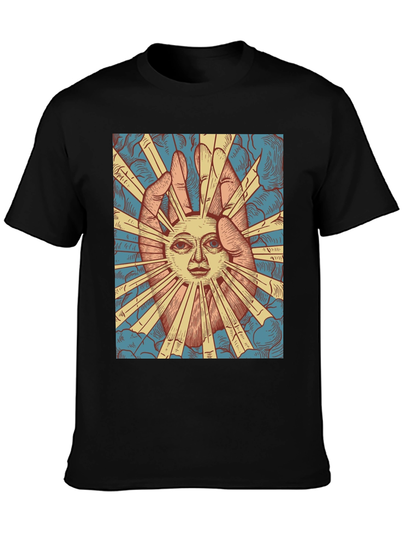 Sun Face Graphic Tee - Black