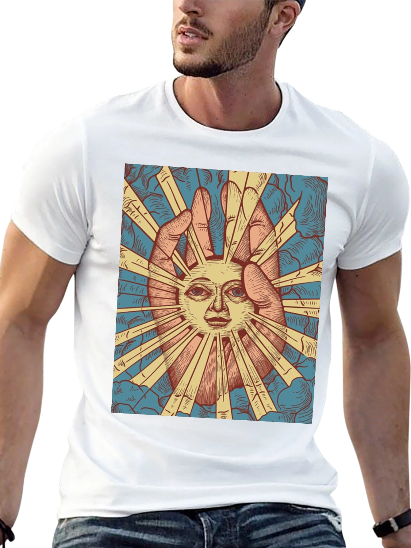 Sun Face Graphic Tee - Black