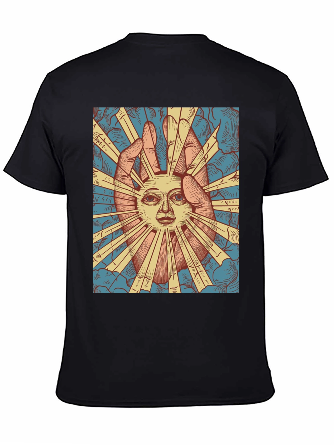 Sun Face Graphic Tee - Black