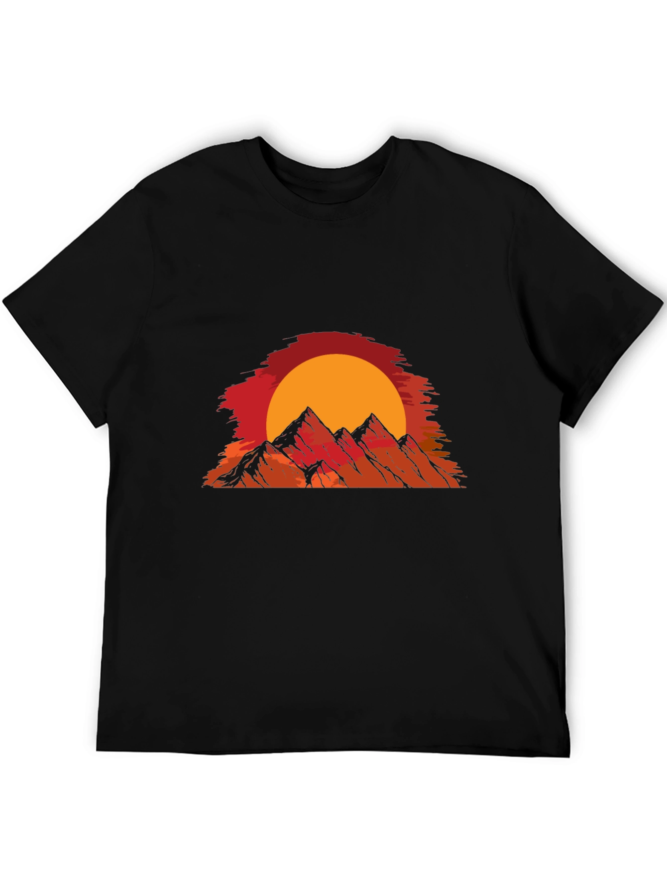 Sunset Mountain Graphic T-Shirt - Black