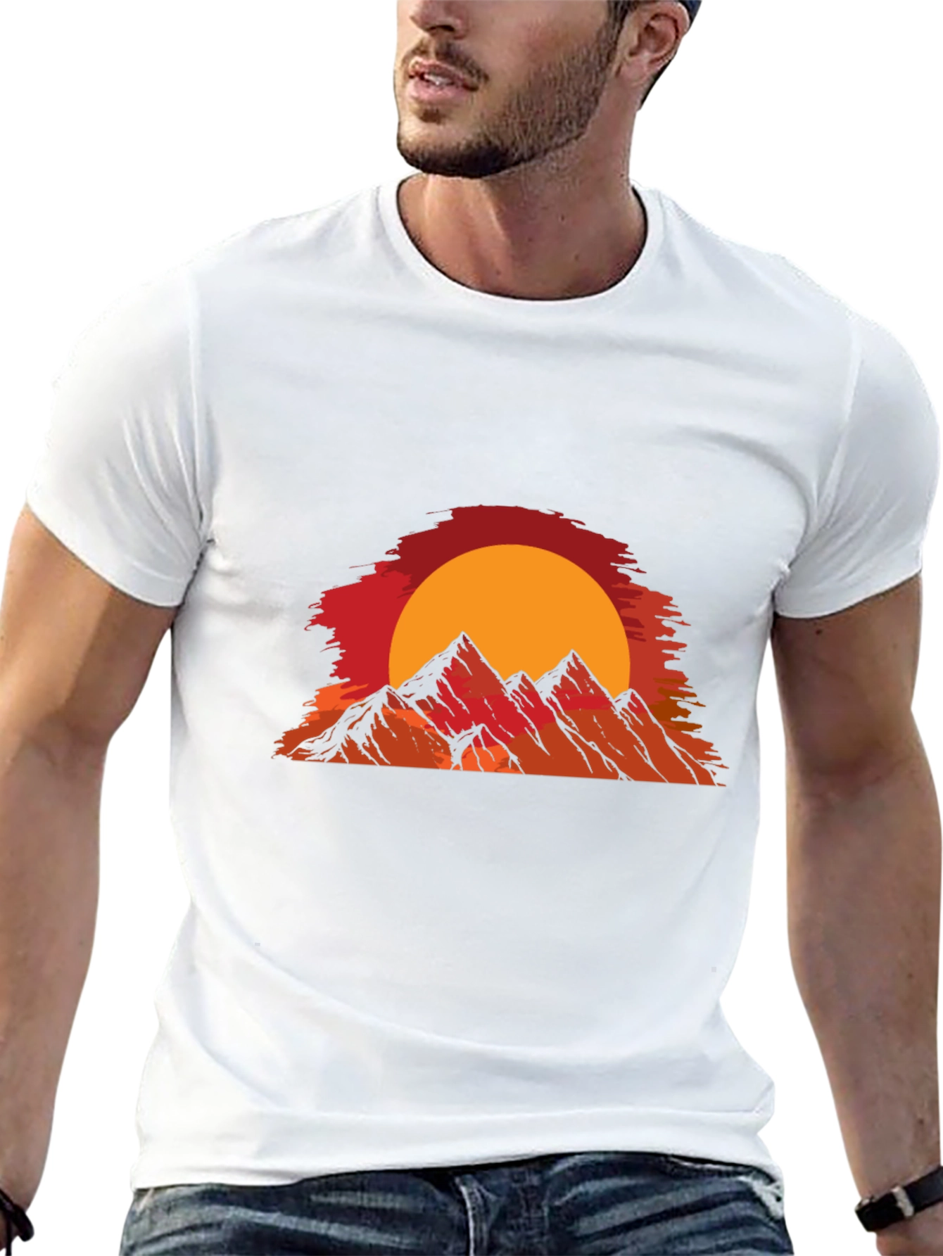 Sunset Mountain Graphic T-Shirt - Black