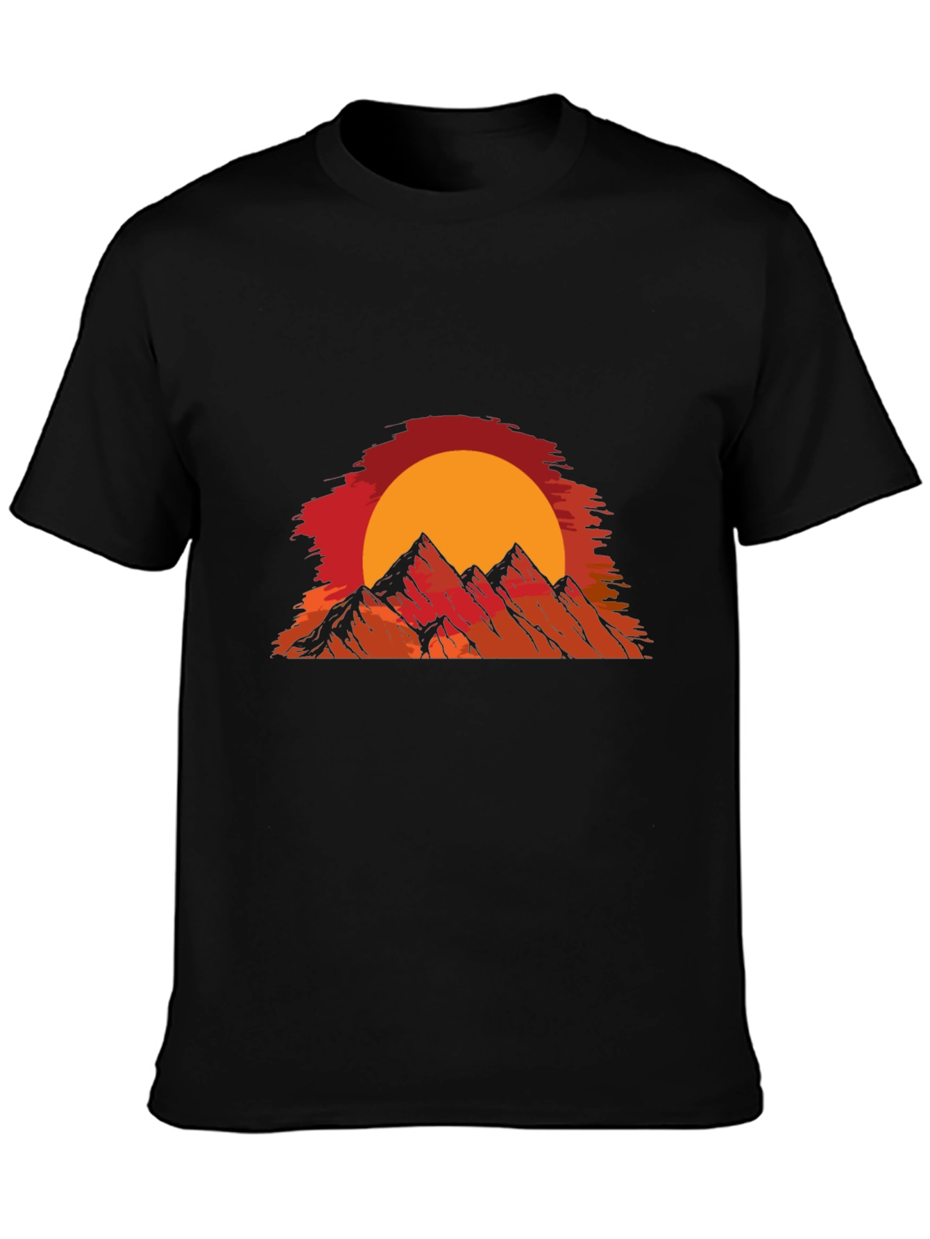Sunset Mountain Graphic T-Shirt - Black