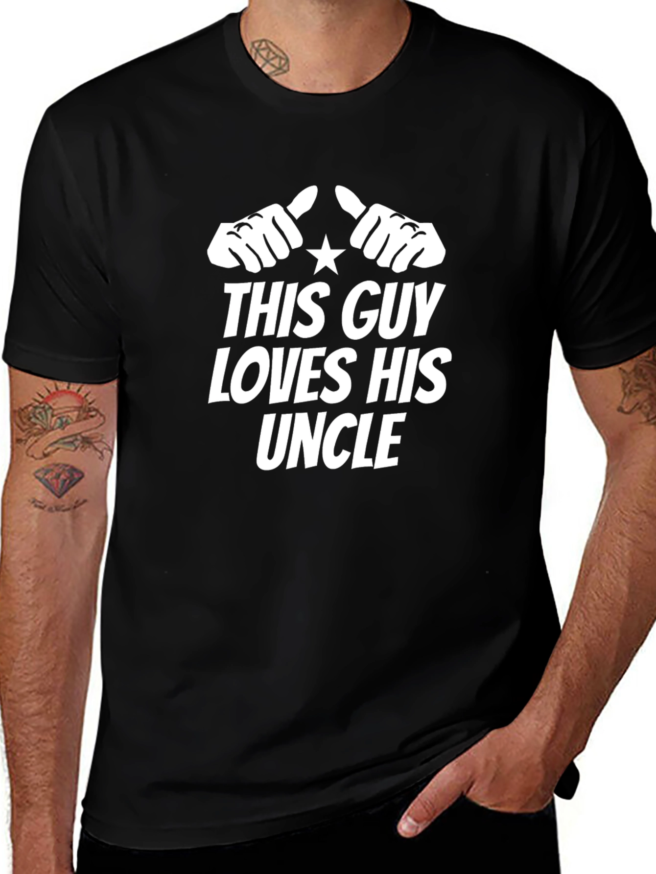 This Guy Loves His Uncle T-Shirt - Black