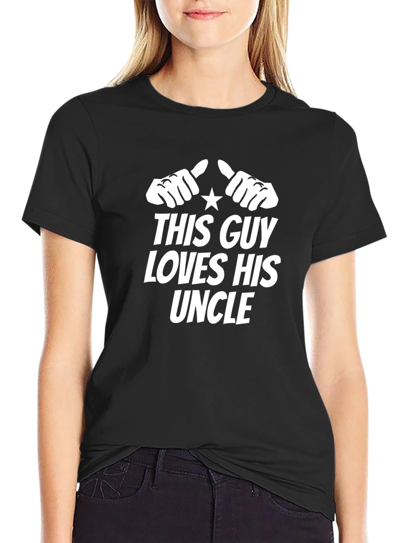 This Guy Loves His Uncle T-Shirt - Black