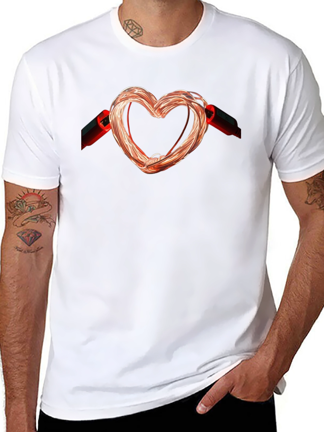 Heart Shaped Wire T-Shirt - Express Your Love