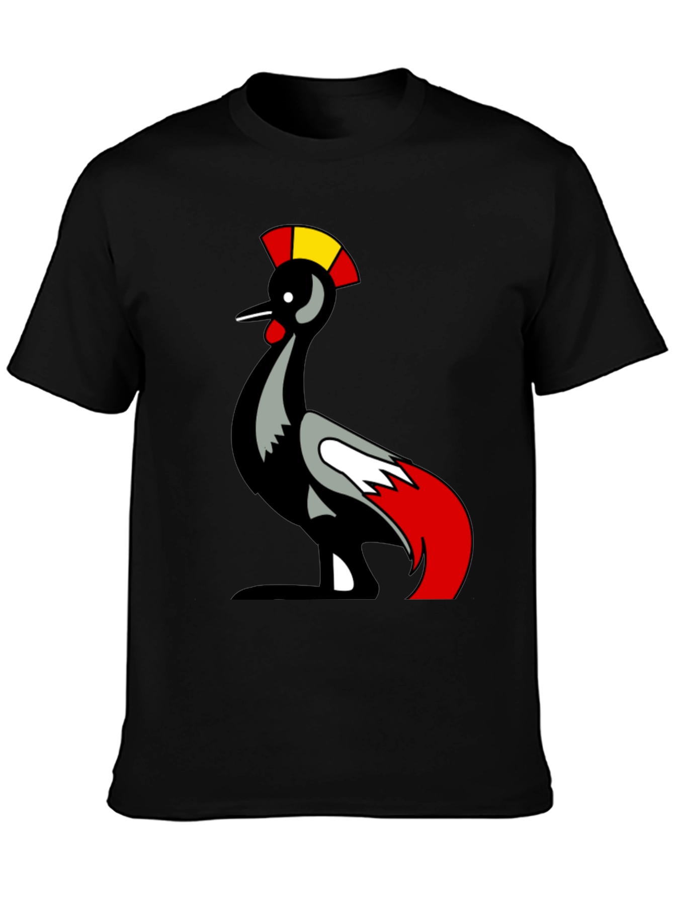 Mens Black T-Shirt with Bird Graphic