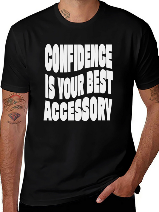 Confidence Accessory Graphic Tee - Black Cotton