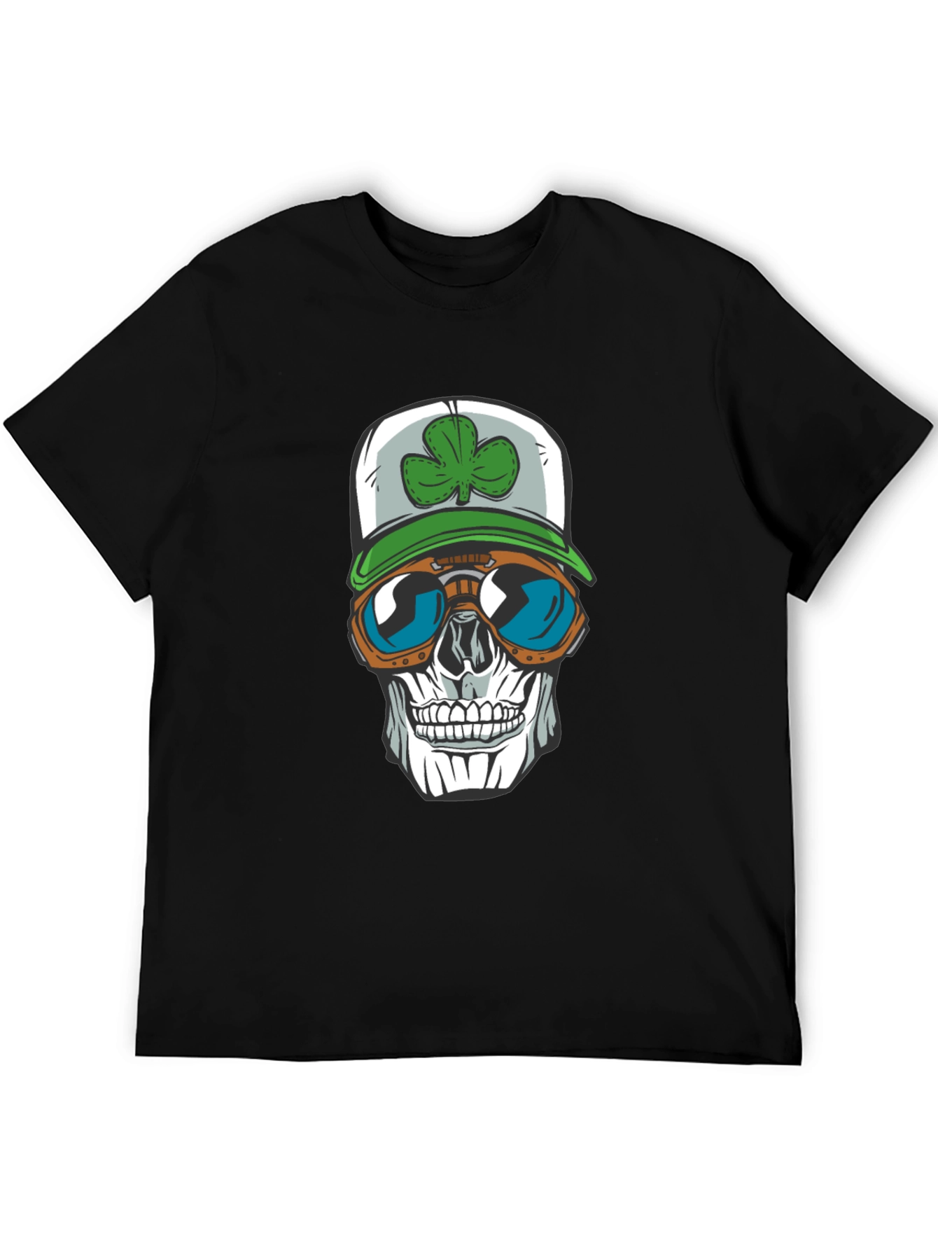Skull with Shamrock Hat T-Shirt