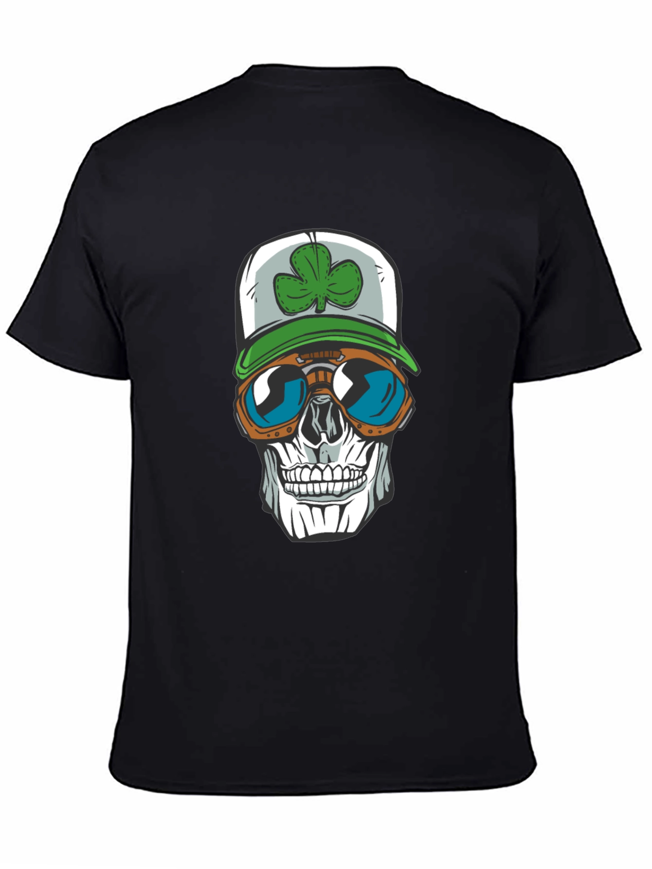 Skull with Shamrock Hat T-Shirt