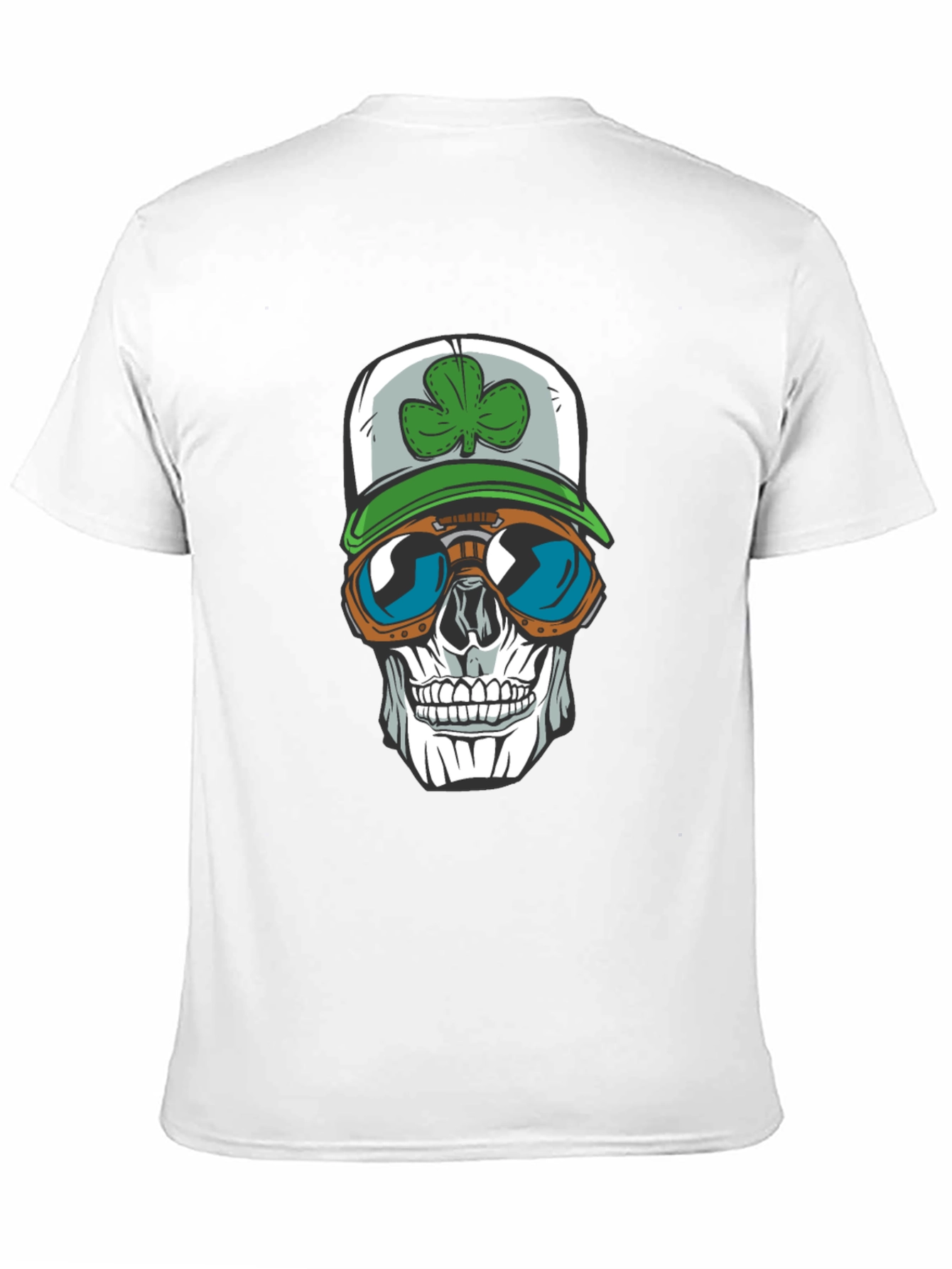 Skull with Shamrock Hat T-Shirt
