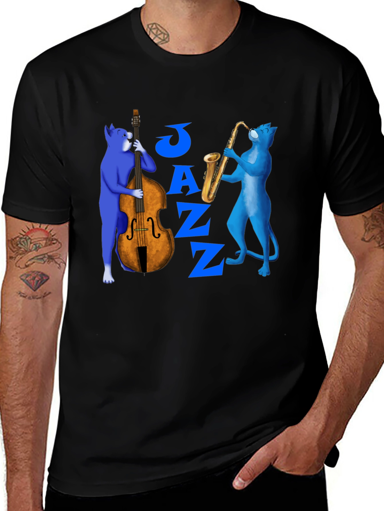 Jazz Cats T-Shirt - Musical Feline Design
