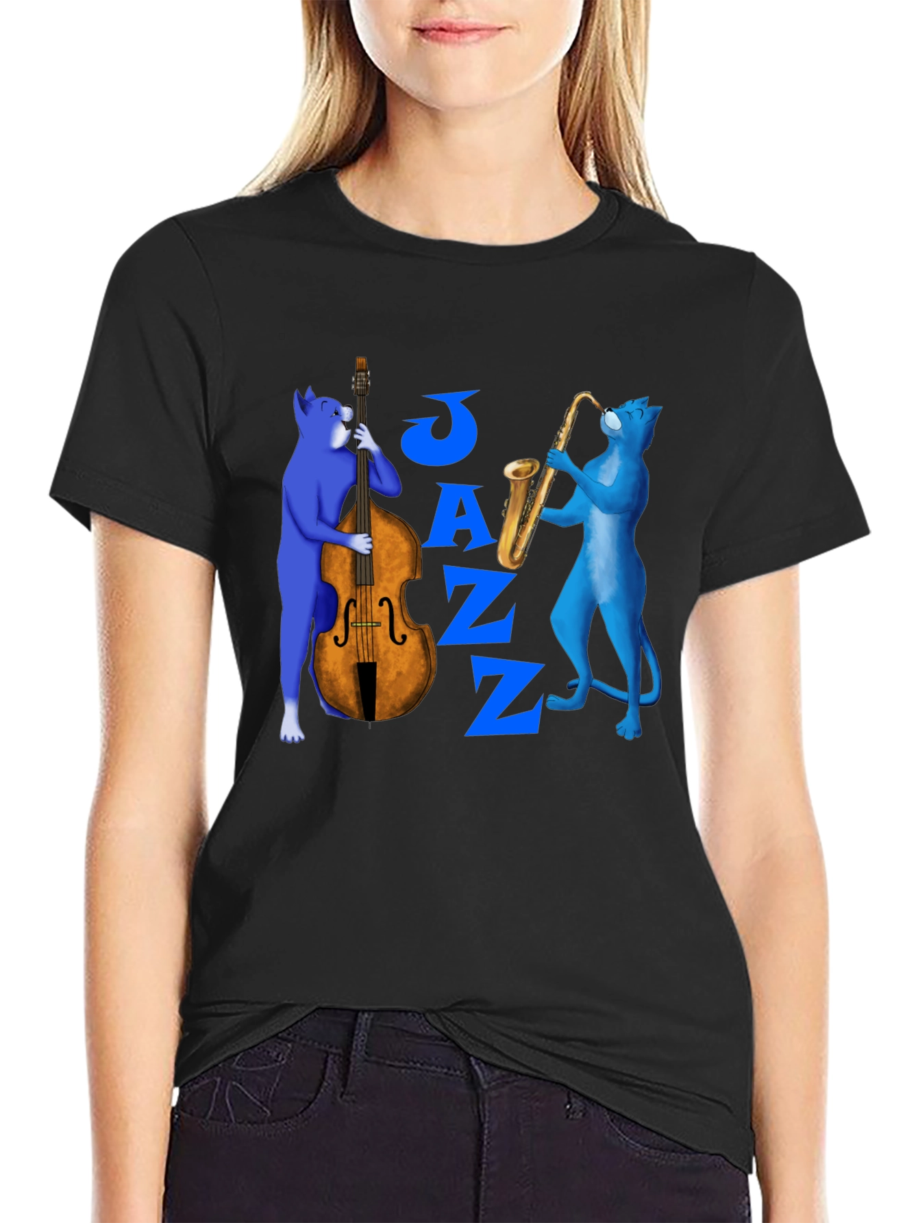 Jazz Cats T-Shirt - Musical Feline Design