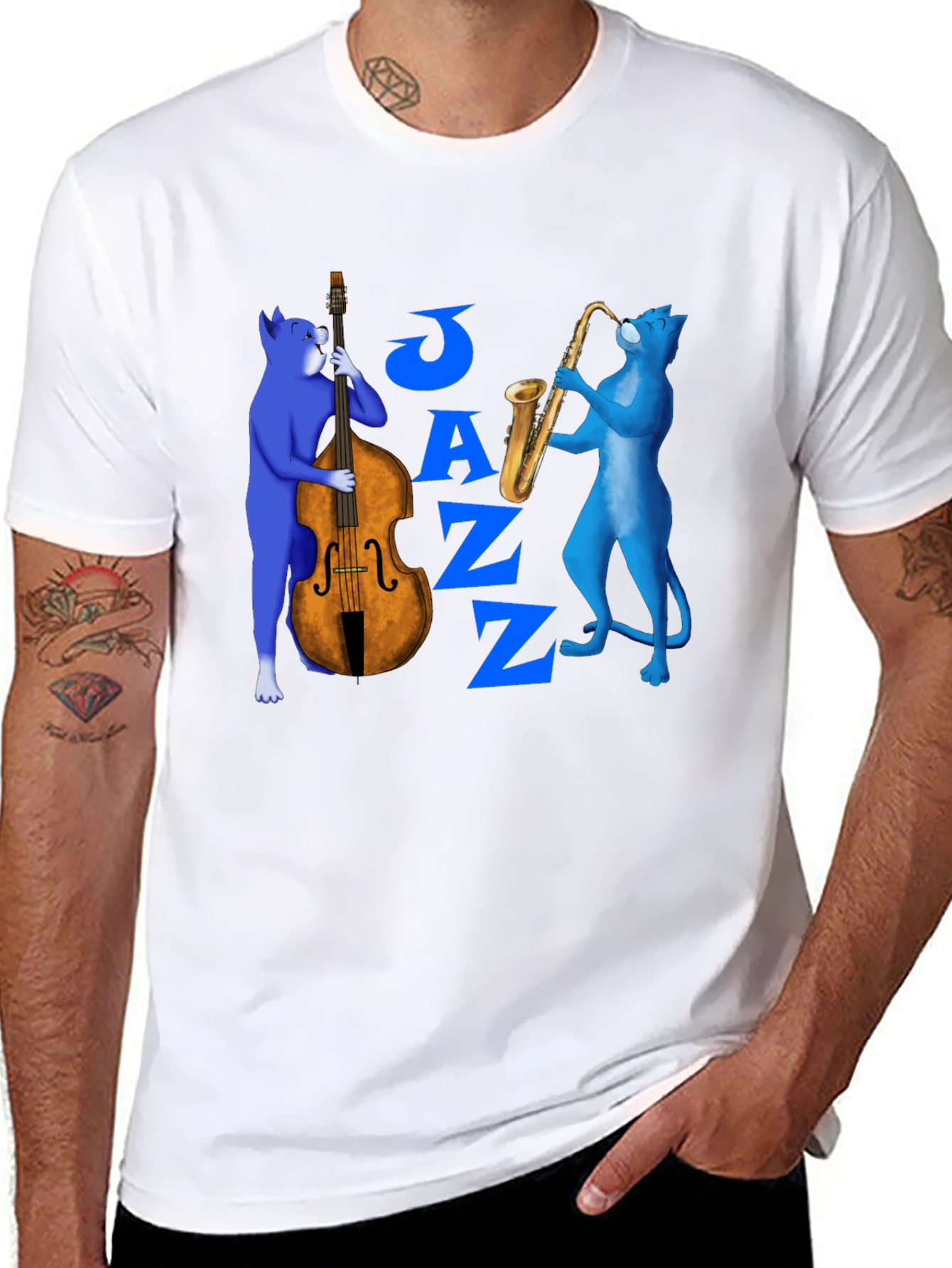 Jazz Cats T-Shirt - Musical Feline Design