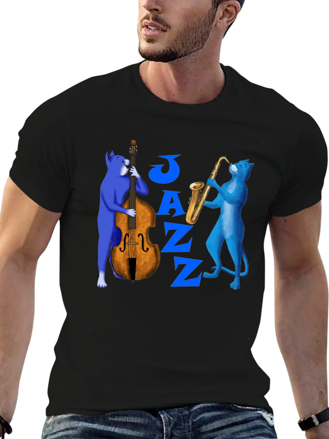 Jazz Cats T-Shirt - Musical Feline Design