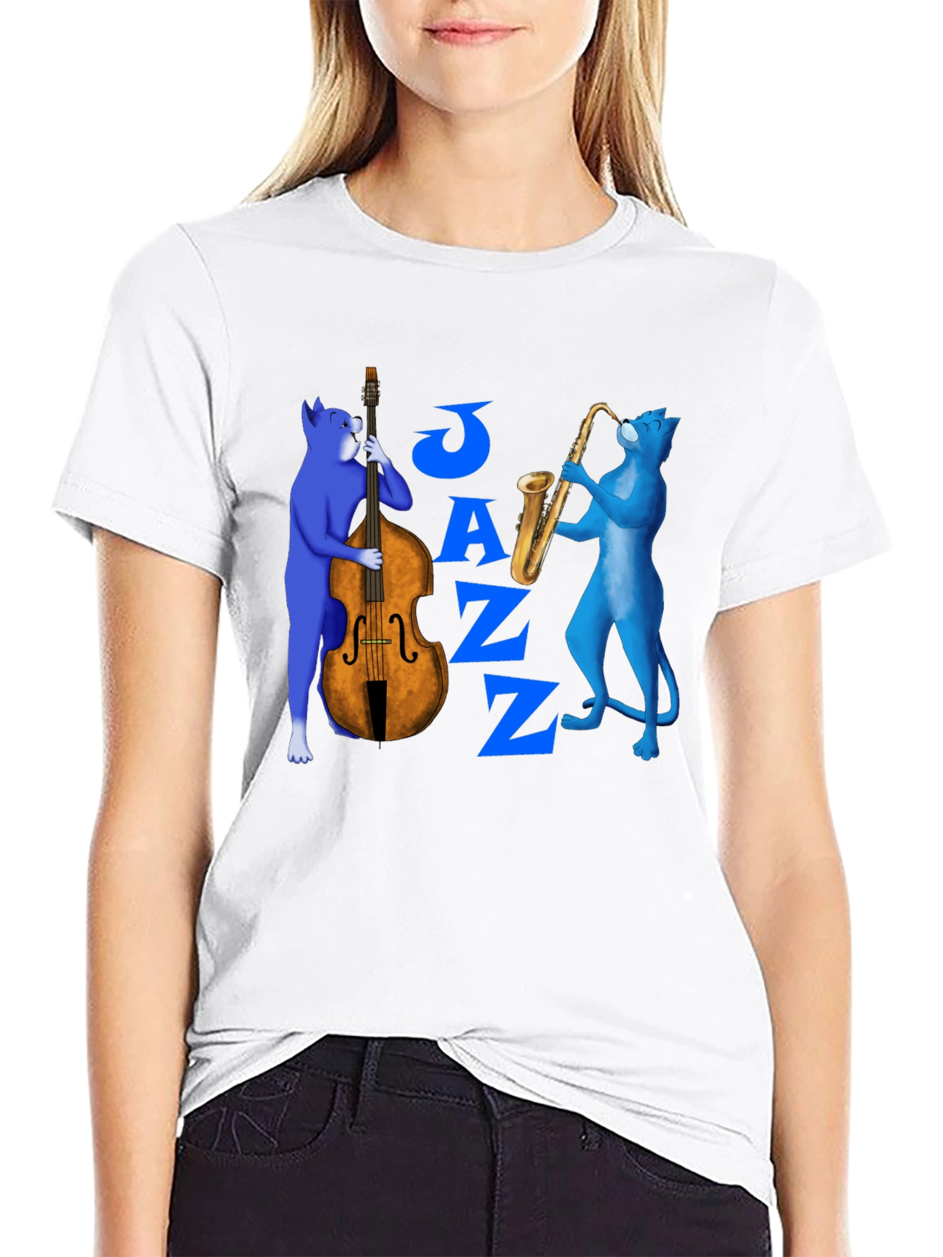 Jazz Cats T-Shirt - Musical Feline Design