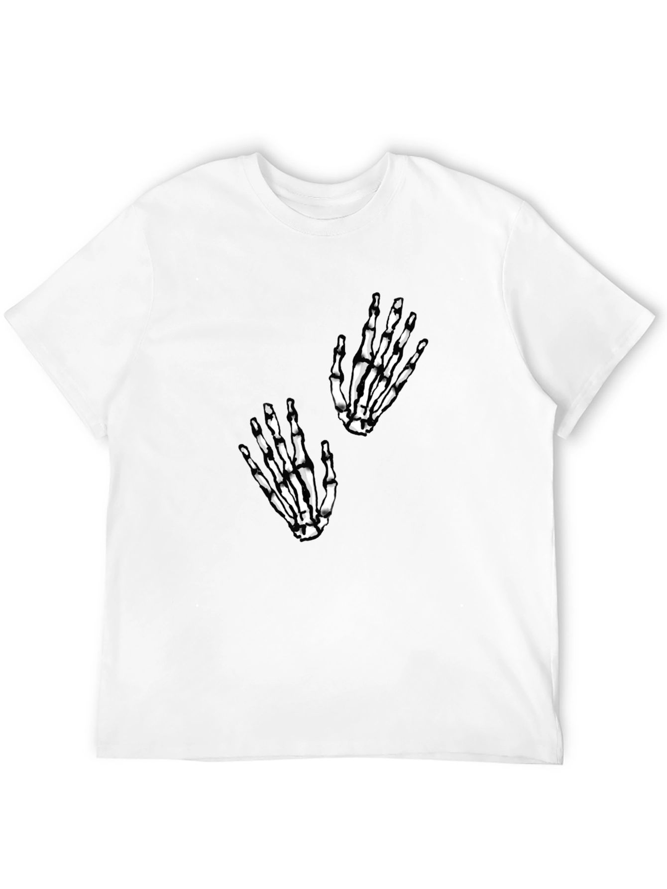 Skeleton Hand Graphic Tee - Black Cotton Blend