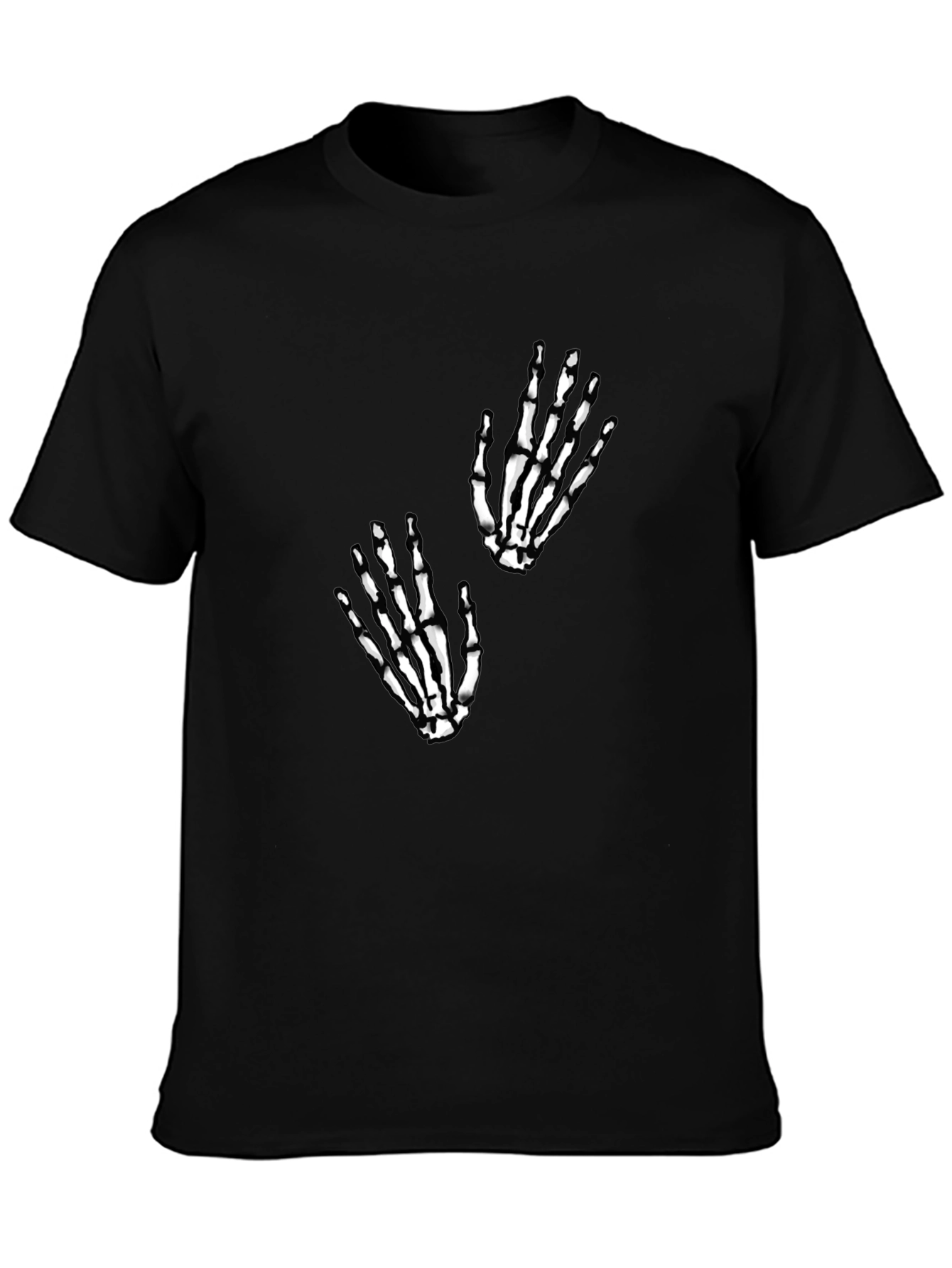 Skeleton Hand Graphic Tee - Black Cotton Blend