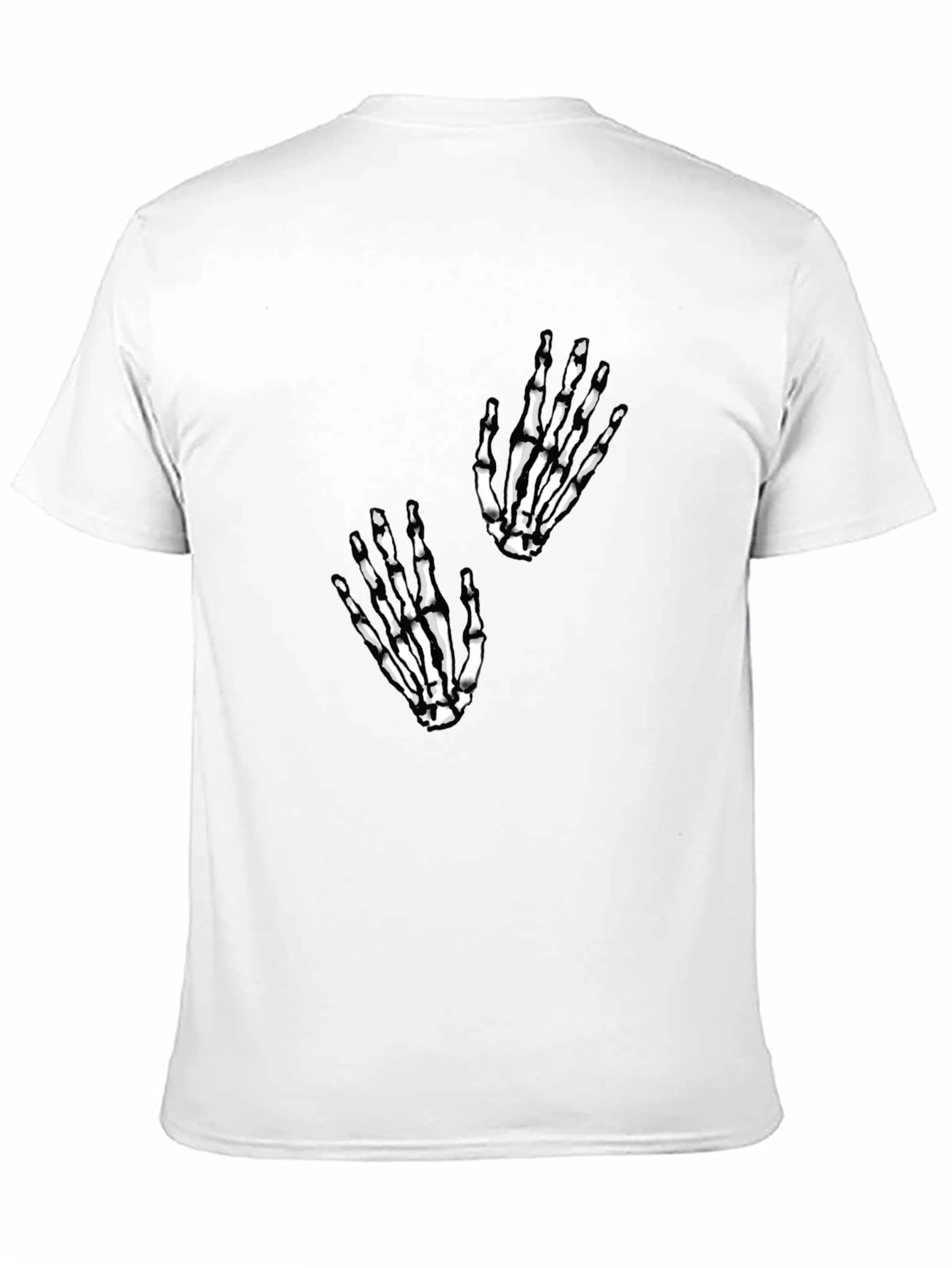 Skeleton Hand Graphic Tee - Black Cotton Blend