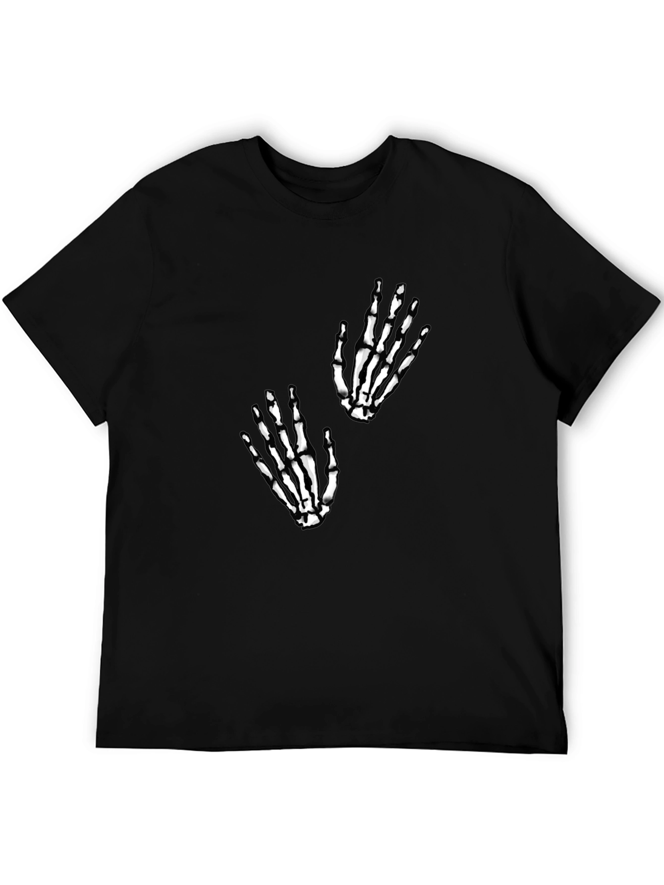 Skeleton Hand Graphic Tee - Black Cotton Blend