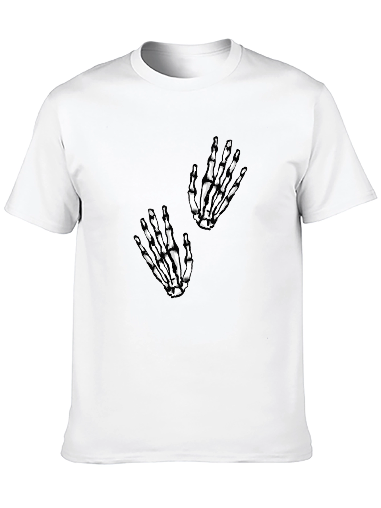 Skeleton Hand Graphic Tee - Black Cotton Blend