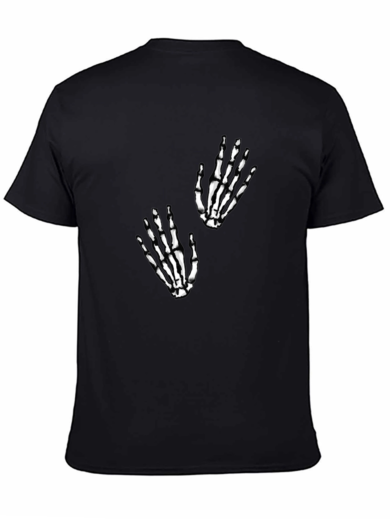 Skeleton Hand Graphic Tee - Black Cotton Blend