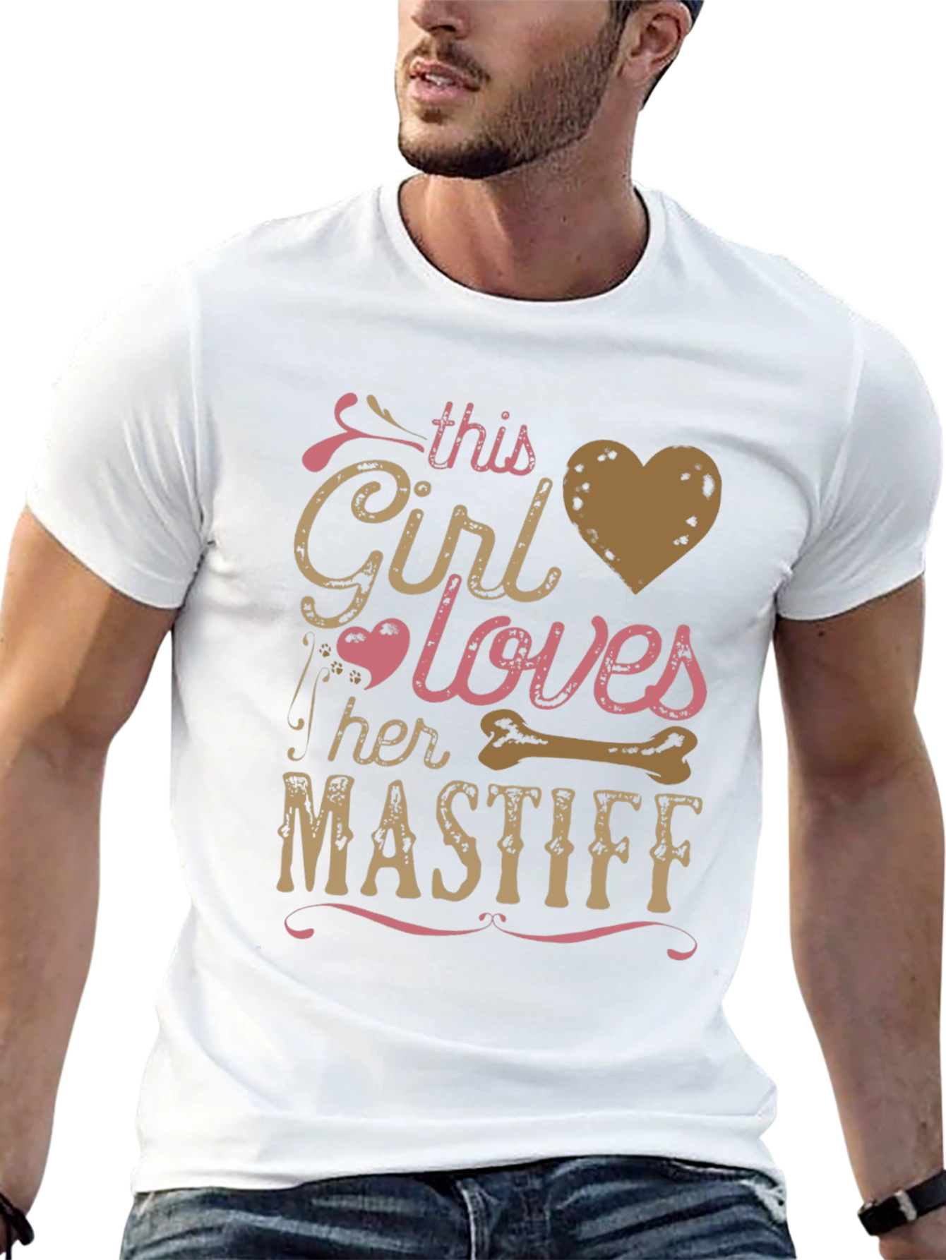 Girl Loves Her Mastiff T-Shirt - Dog Breed Tee