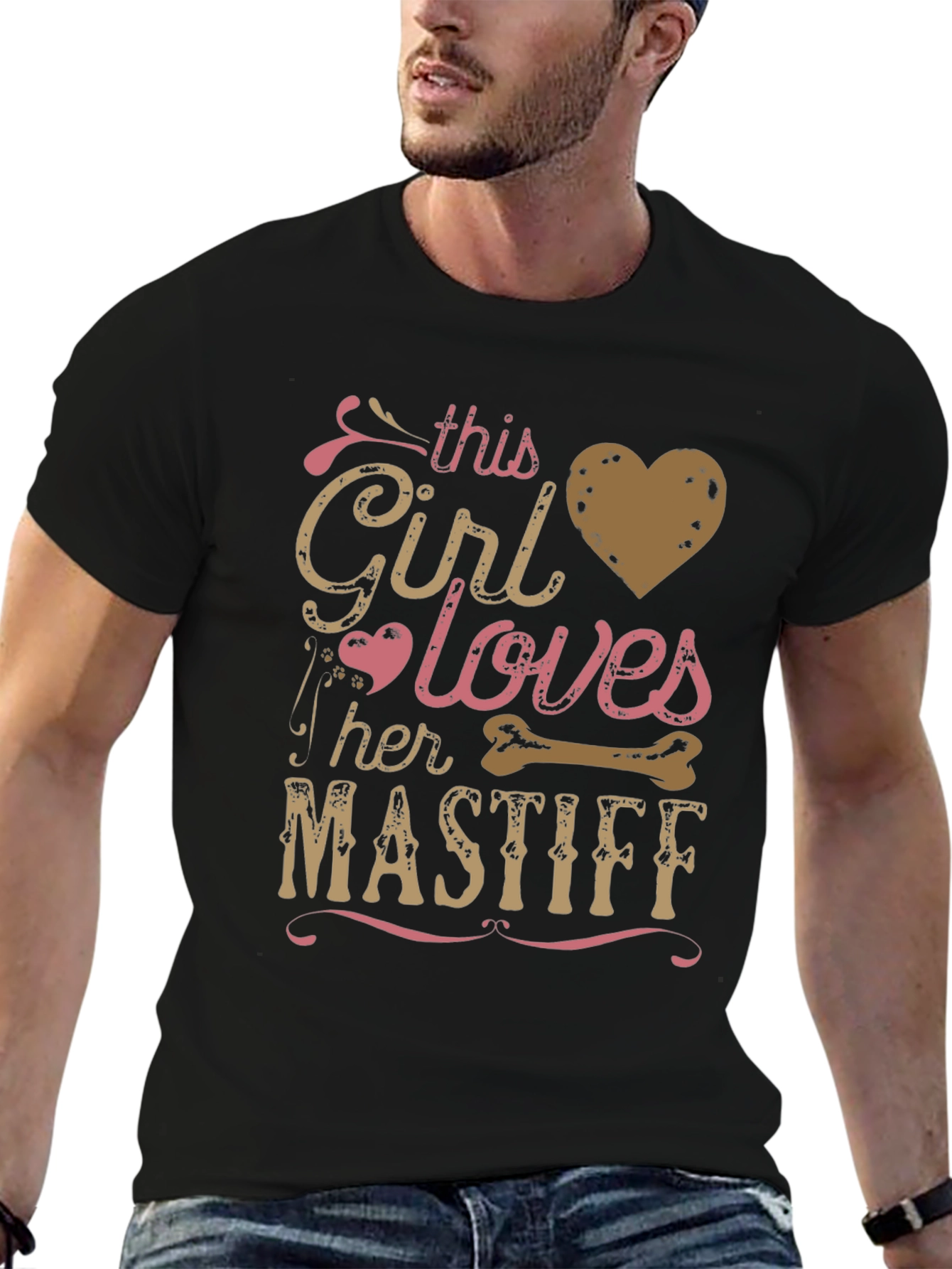 Girl Loves Her Mastiff T-Shirt - Dog Breed Tee