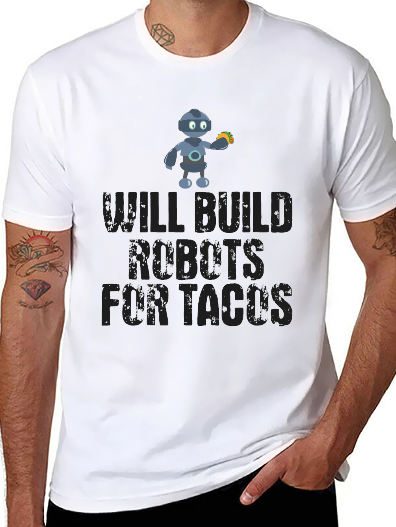 Will Build Robots For Tacos Funny T-Shirt