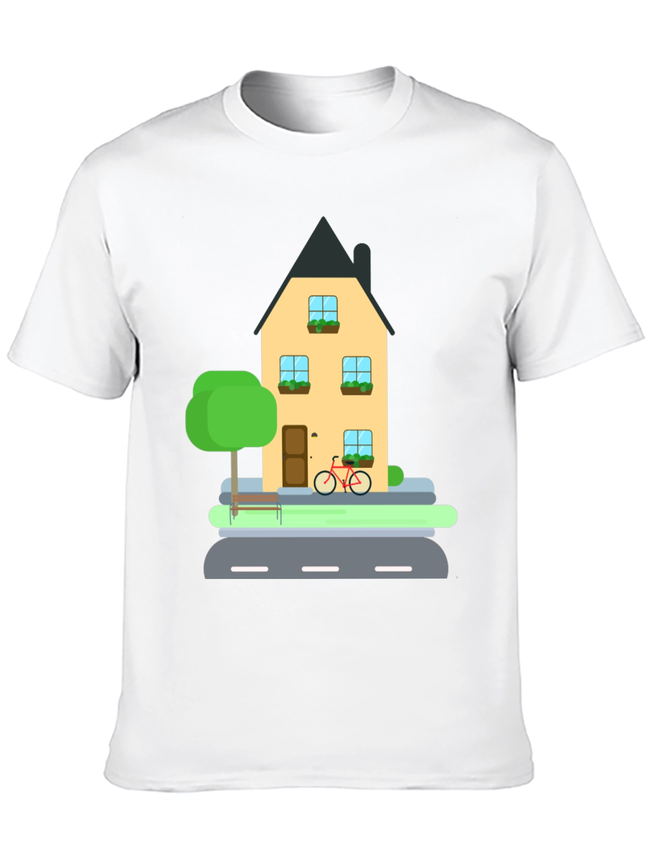 House and Bike Graphic Tee