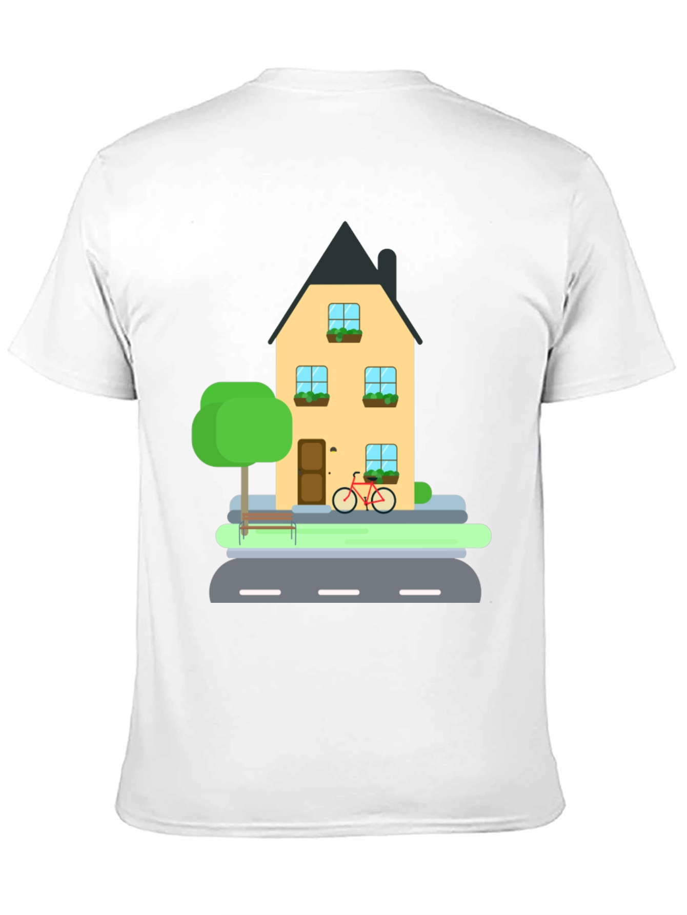 House and Bike Graphic Tee