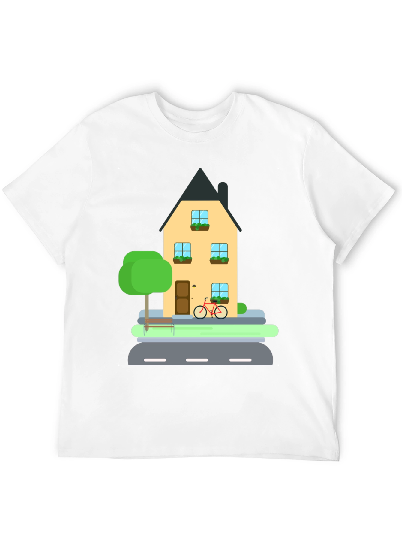 House and Bike Graphic Tee
