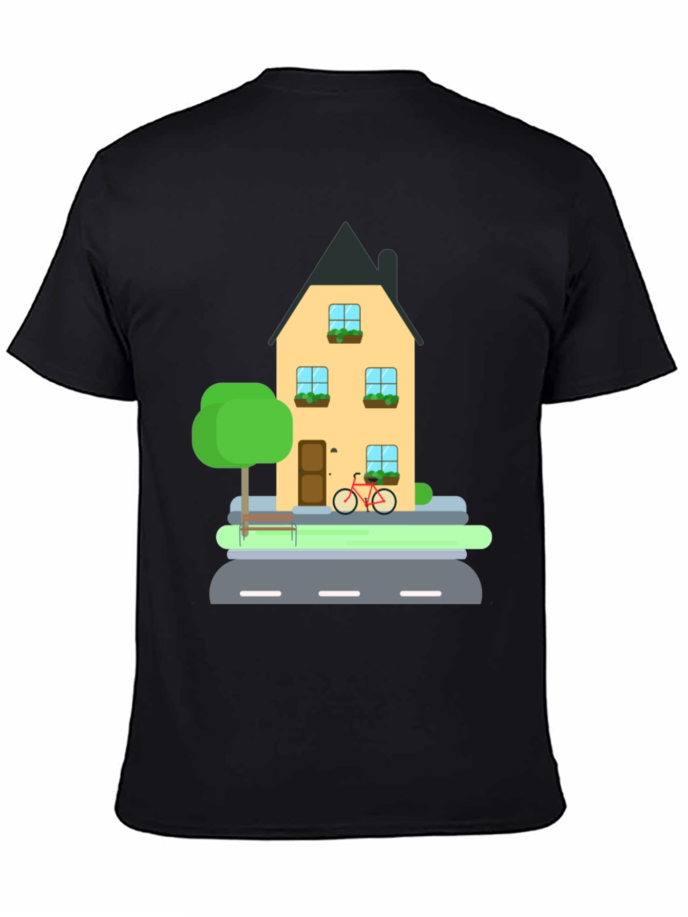 House and Bike Graphic Tee