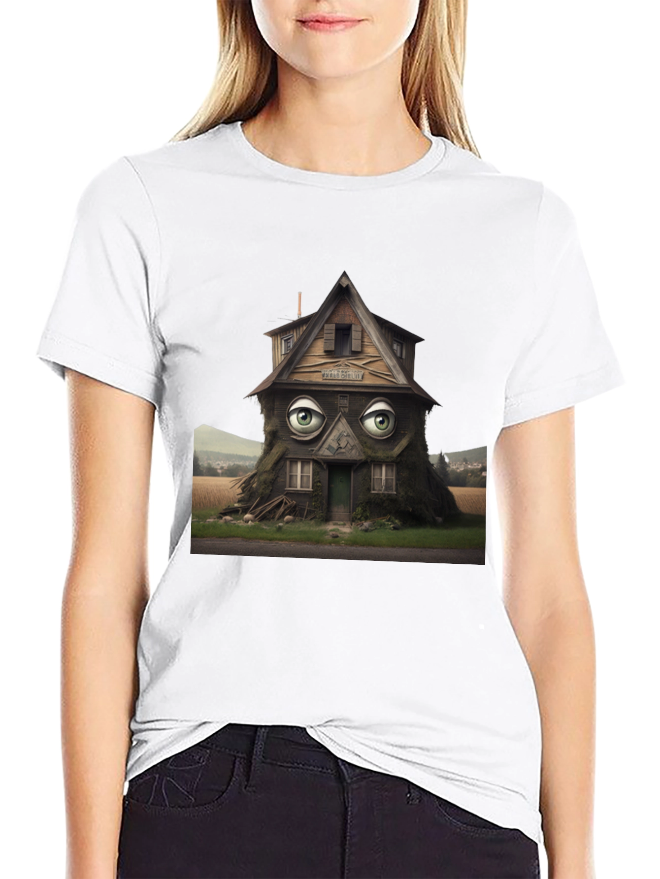 Surreal House Eye T-Shirt - Unique Design
