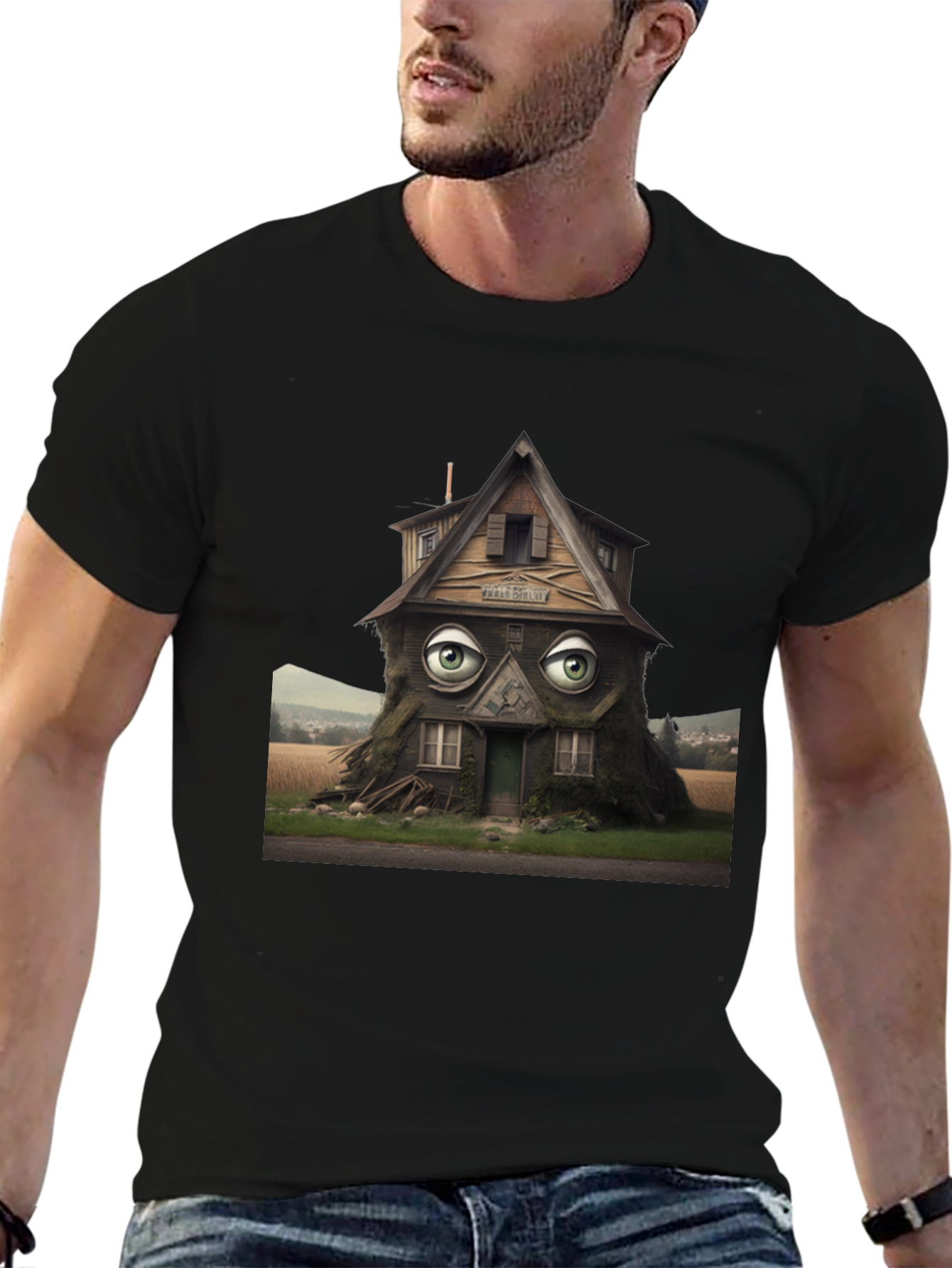 Surreal House Eye T-Shirt - Unique Design