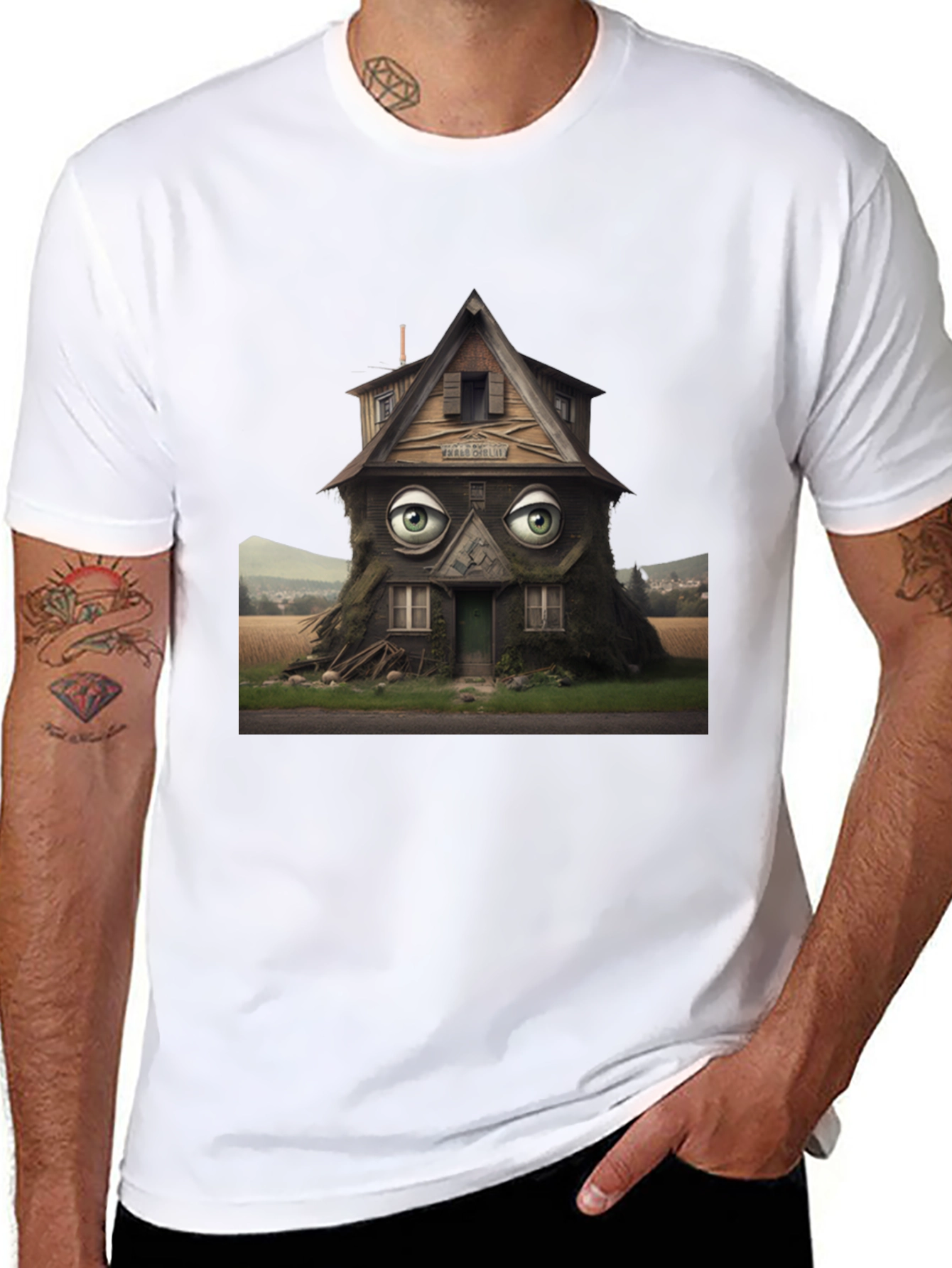 Surreal House Eye T-Shirt - Unique Design