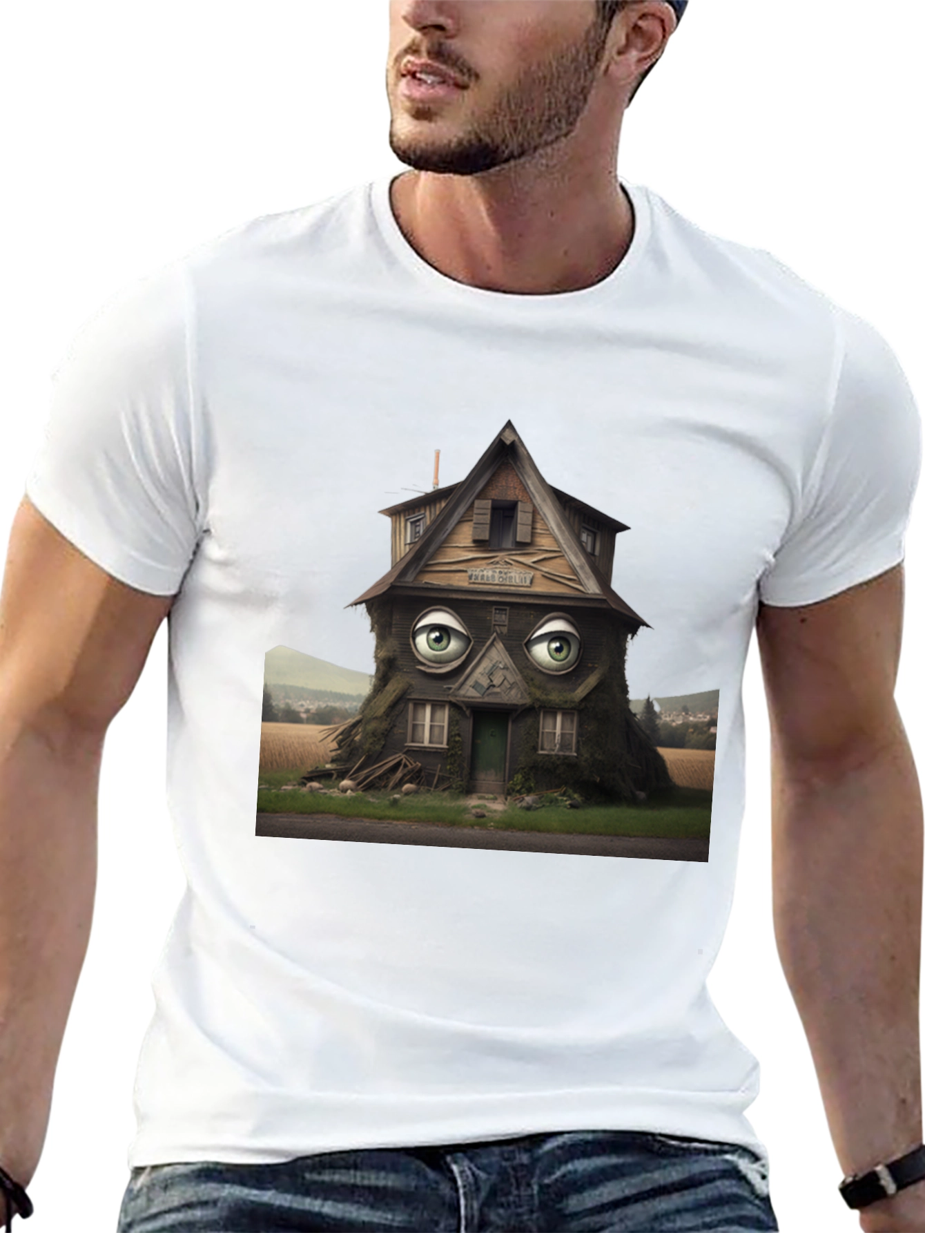 Surreal House Eye T-Shirt - Unique Design