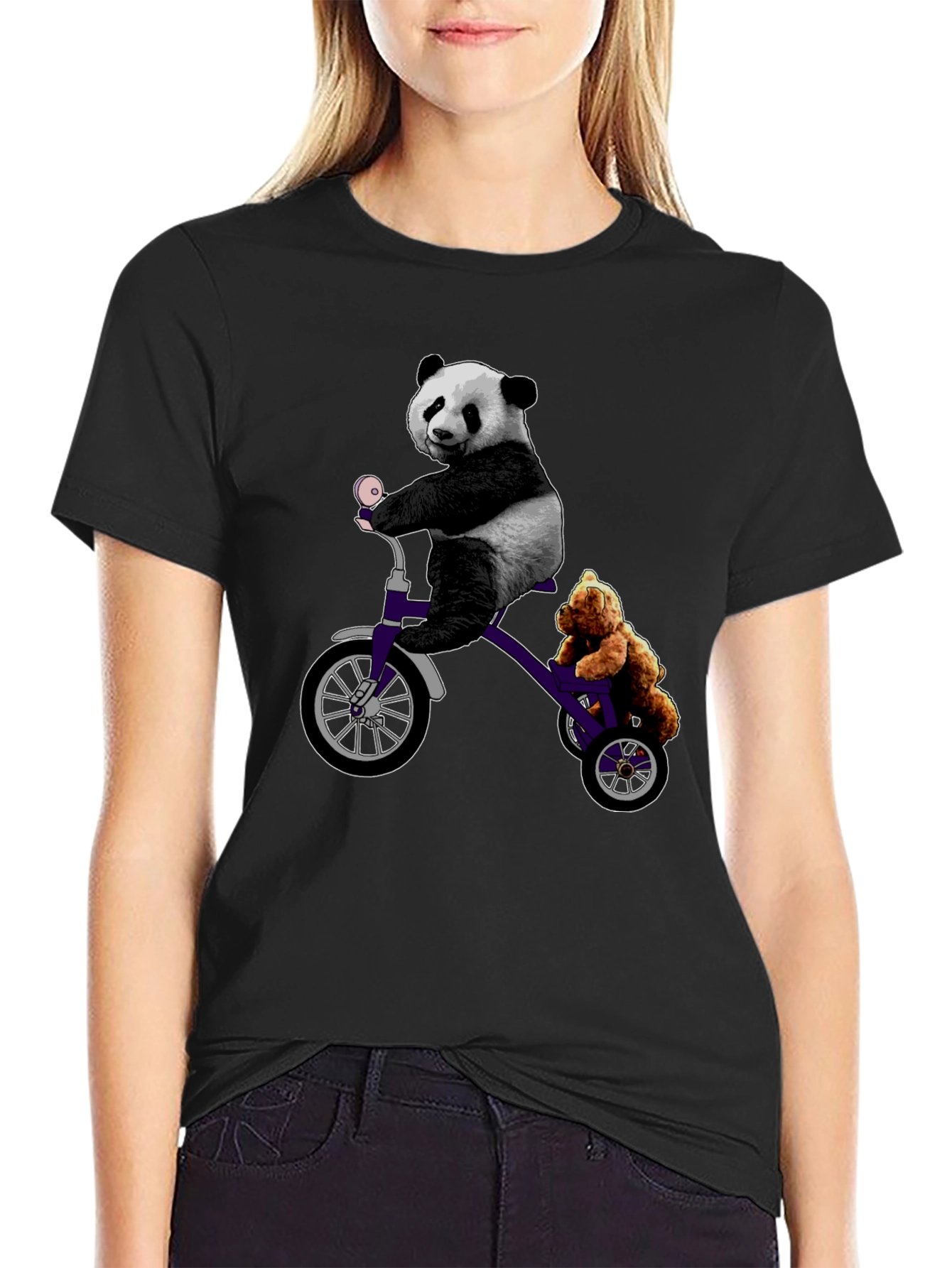 Panda & Teddy Bear Tricycle T-Shirt