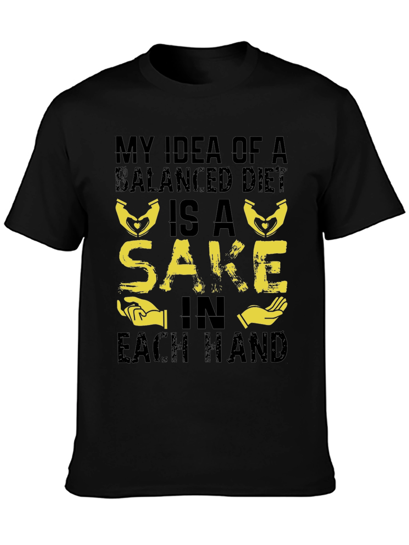Balanced Diet Sake Hand T-Shirt - Funny Graphic Tee