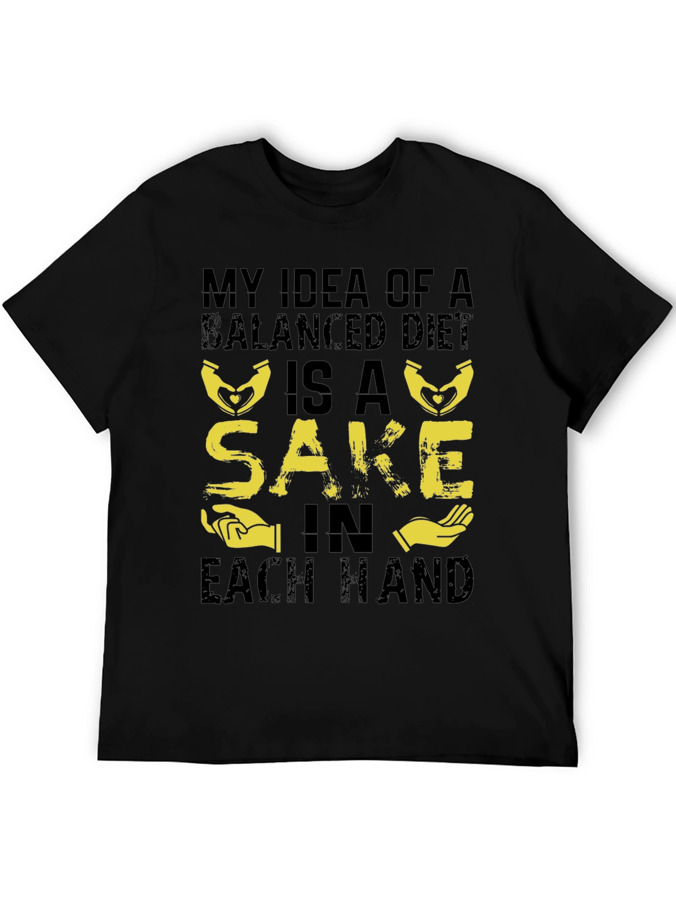 Balanced Diet Sake Hand T-Shirt - Funny Graphic Tee