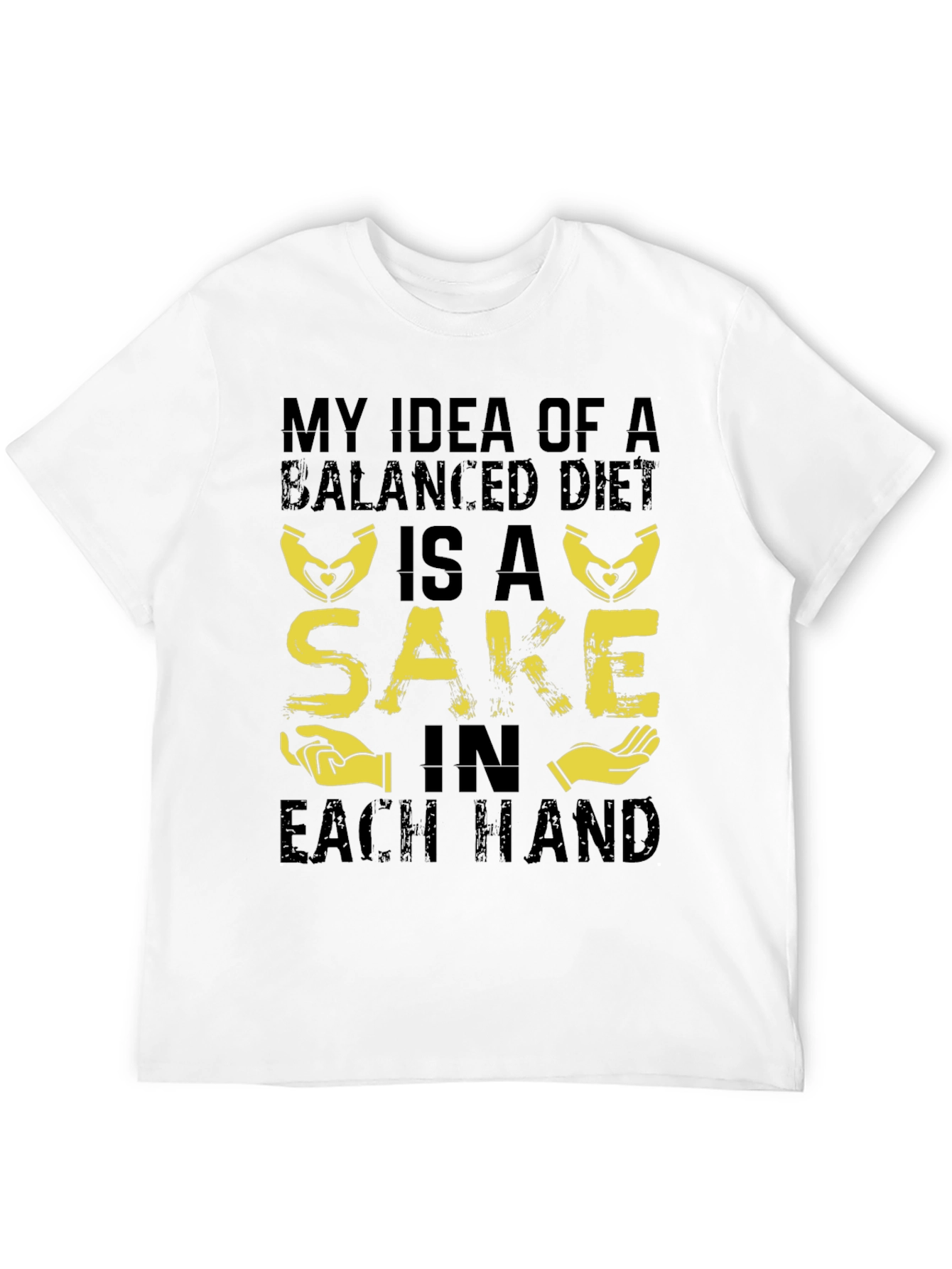 Balanced Diet Sake Hand T-Shirt - Funny Graphic Tee