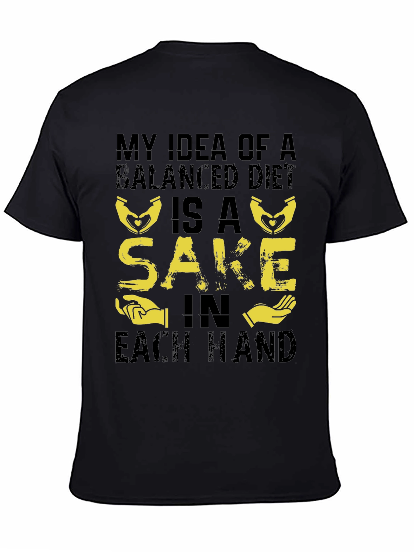 Balanced Diet Sake Hand T-Shirt - Funny Graphic Tee