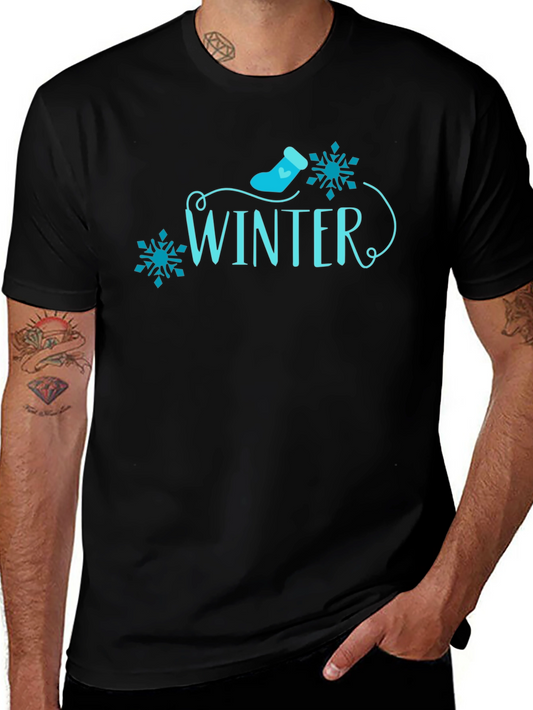 Winter Holiday Graphic Tee - Black